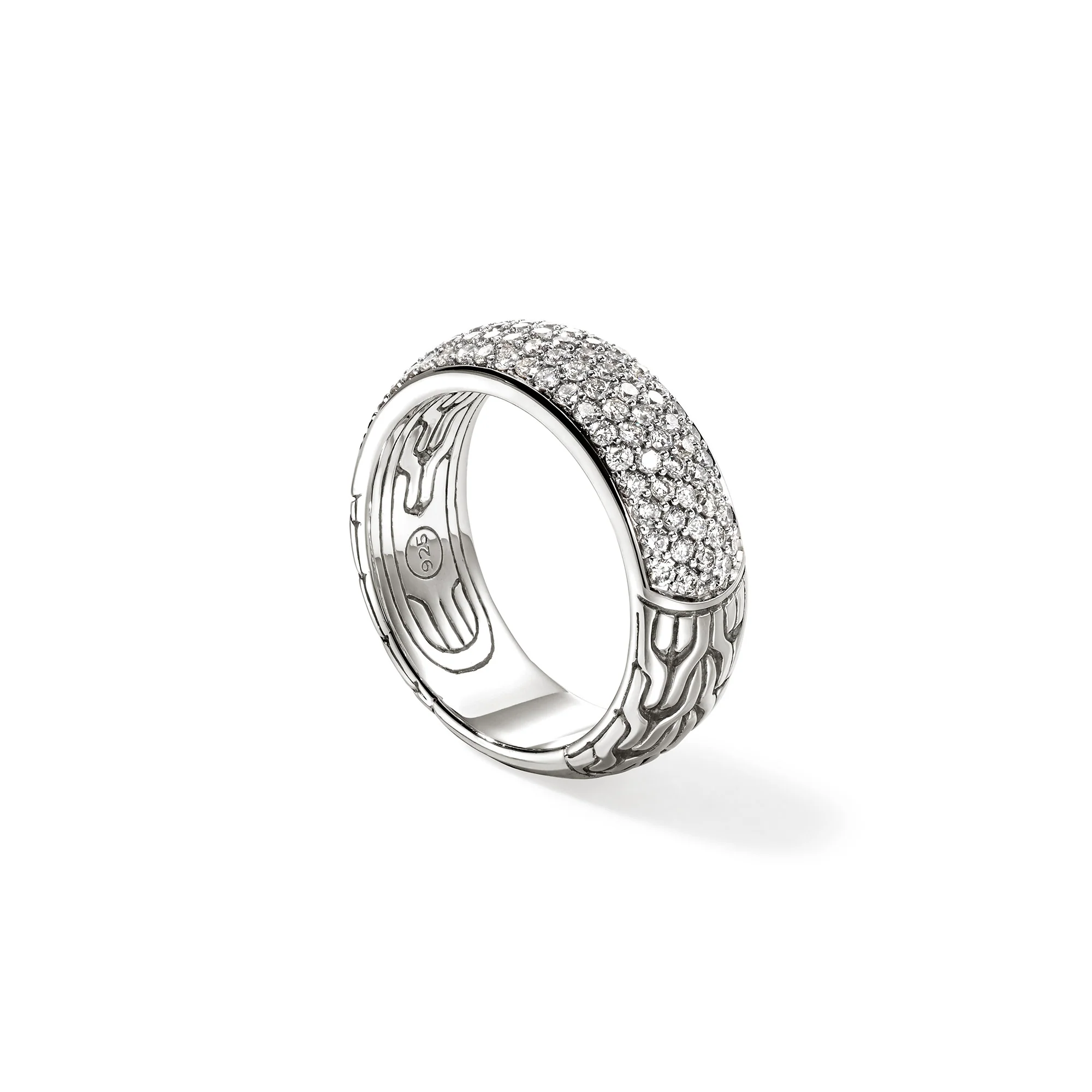 JH Essential Pavé Band Ring, Sterling Silver, Diamonds, 7MM|RBP987062DI - Image 3