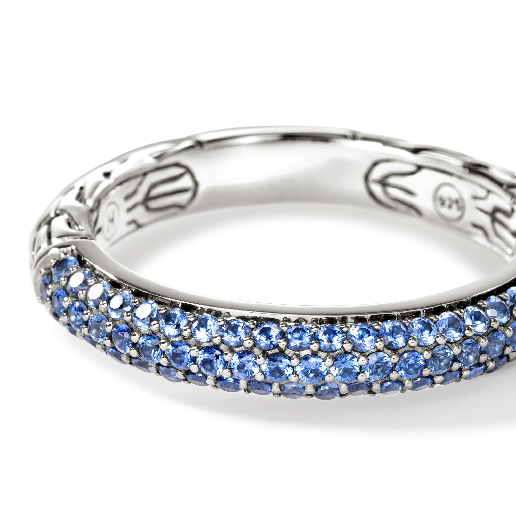 JH Essential Pavé Band Ring, Sterling Silver, Gemstones, 3.5MM|RBS987054BSP - Image 2