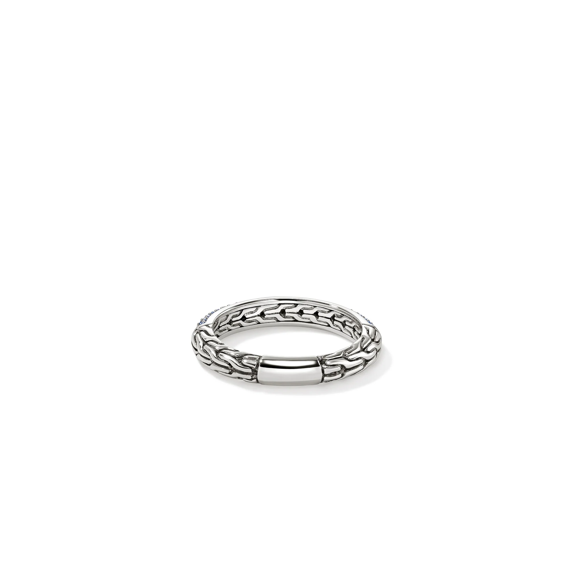 JH Essential Pavé Band Ring, Sterling Silver, Gemstones, 3.5MM|RBS987054BSP - Image 4