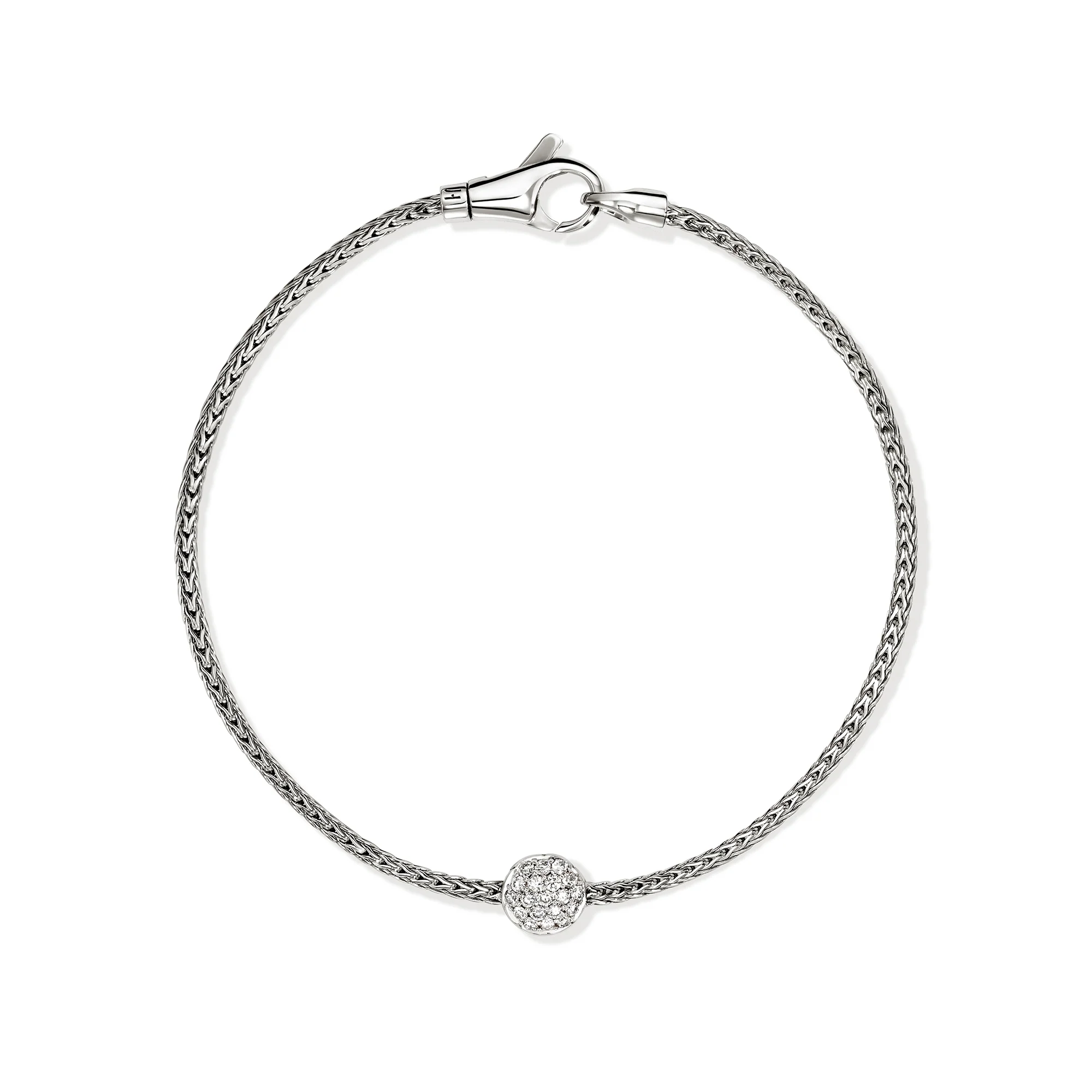 JH Essential Pavé Bracelet, Sterling Silver, Diamonds, 1.8MM|BUP987612DI - Image 4