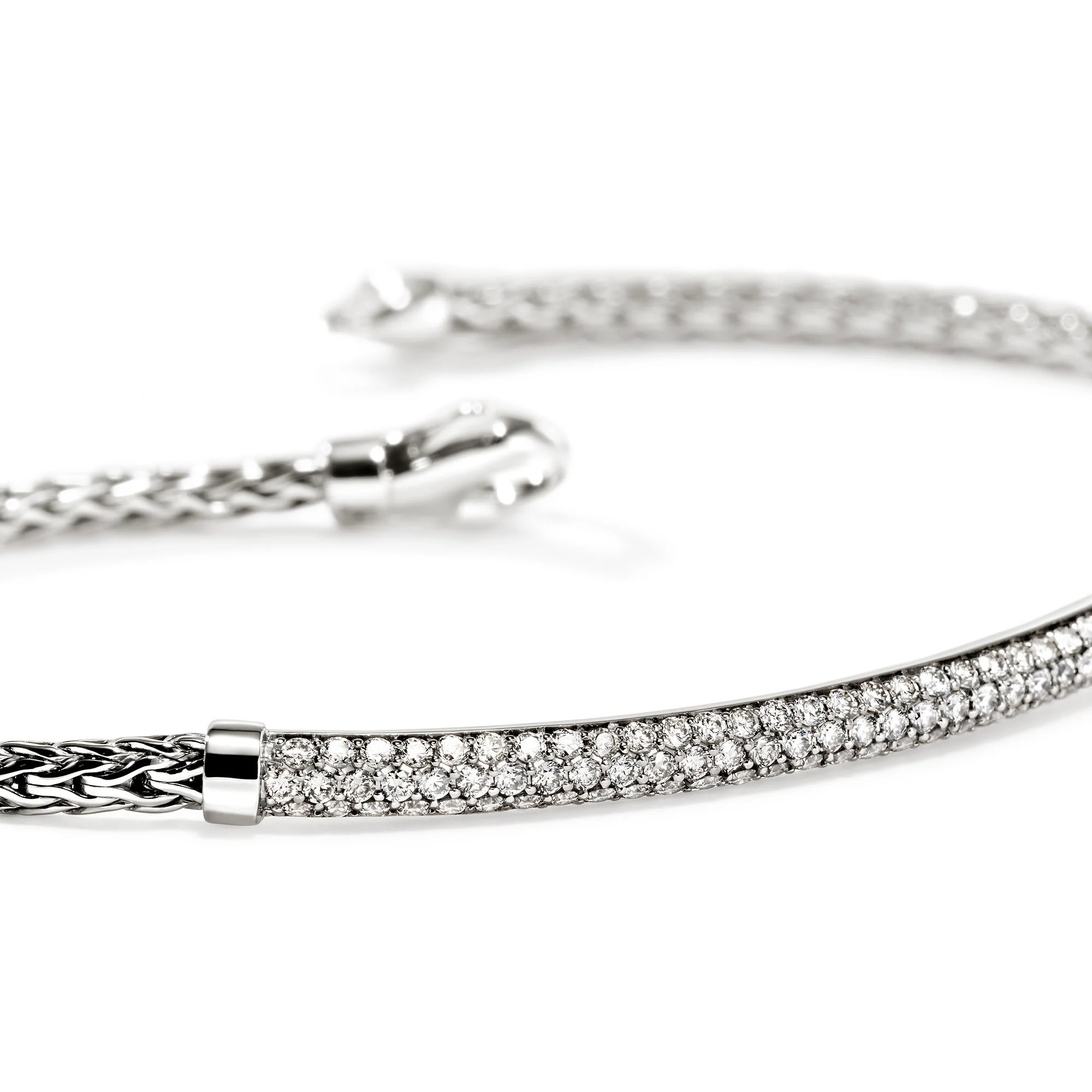 JH Essential Pavé Bracelet, Sterling Silver, Diamonds, 2.5MM|BUP987082DI - Image 2