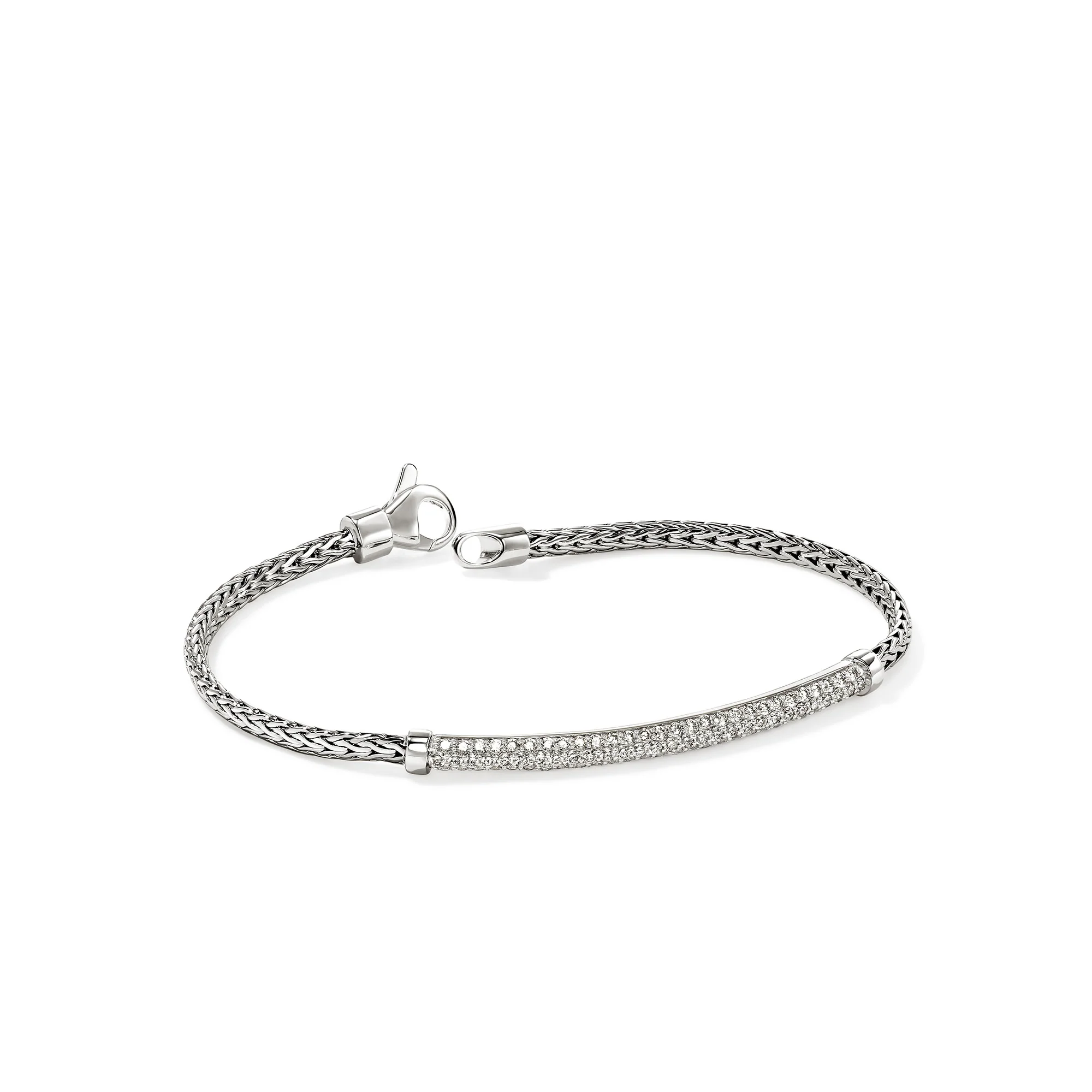 JH Essential Pavé Bracelet, Sterling Silver, Diamonds, 2.5MM|BUP987082DI - Image 3