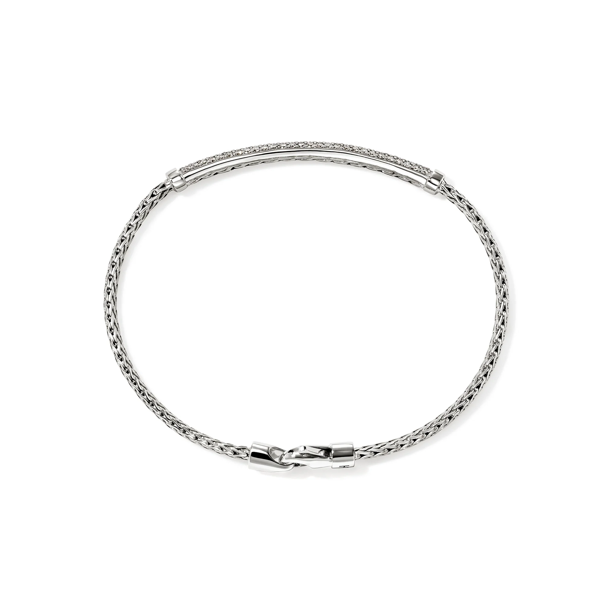 JH Essential Pavé Bracelet, Sterling Silver, Diamonds, 2.5MM|BUP987082DI - Image 5