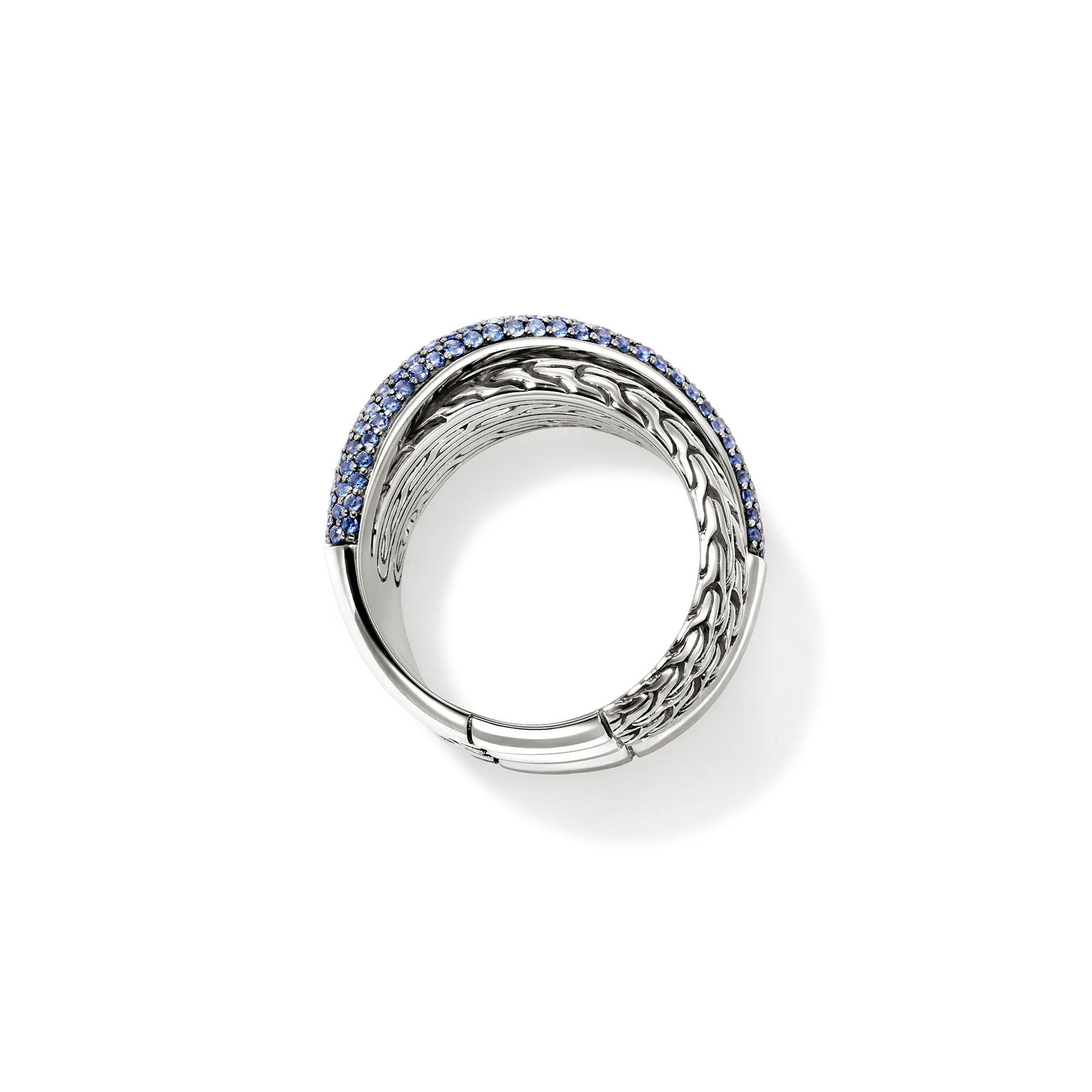 JH Essential Pavé Crossover Ring, Sterling Silver, Gemstones|RBS987164BSP - Image 5