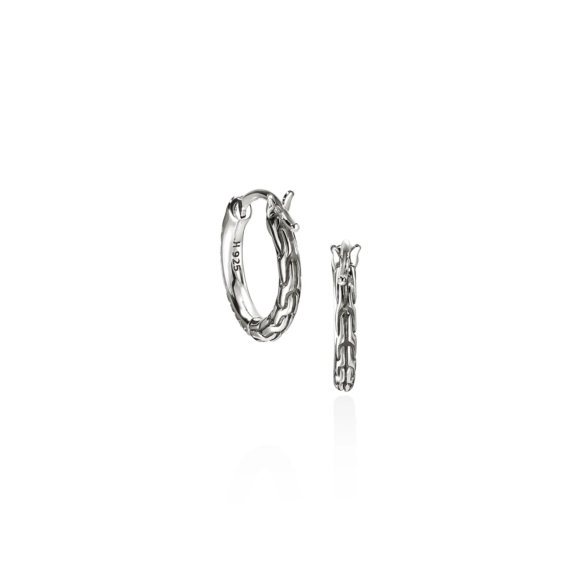 JH Essential Pavé Hoop Earring, Sterling Silver, Diamonds, 13MM|EBP987012DI - Image 4