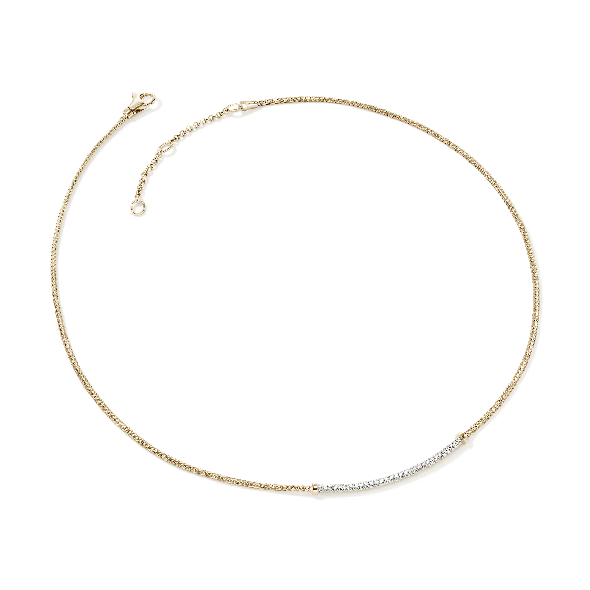 JH Essential Pavé Necklace, Gold, Diamonds, 1.8MM|NGGX986972DI - Image 3