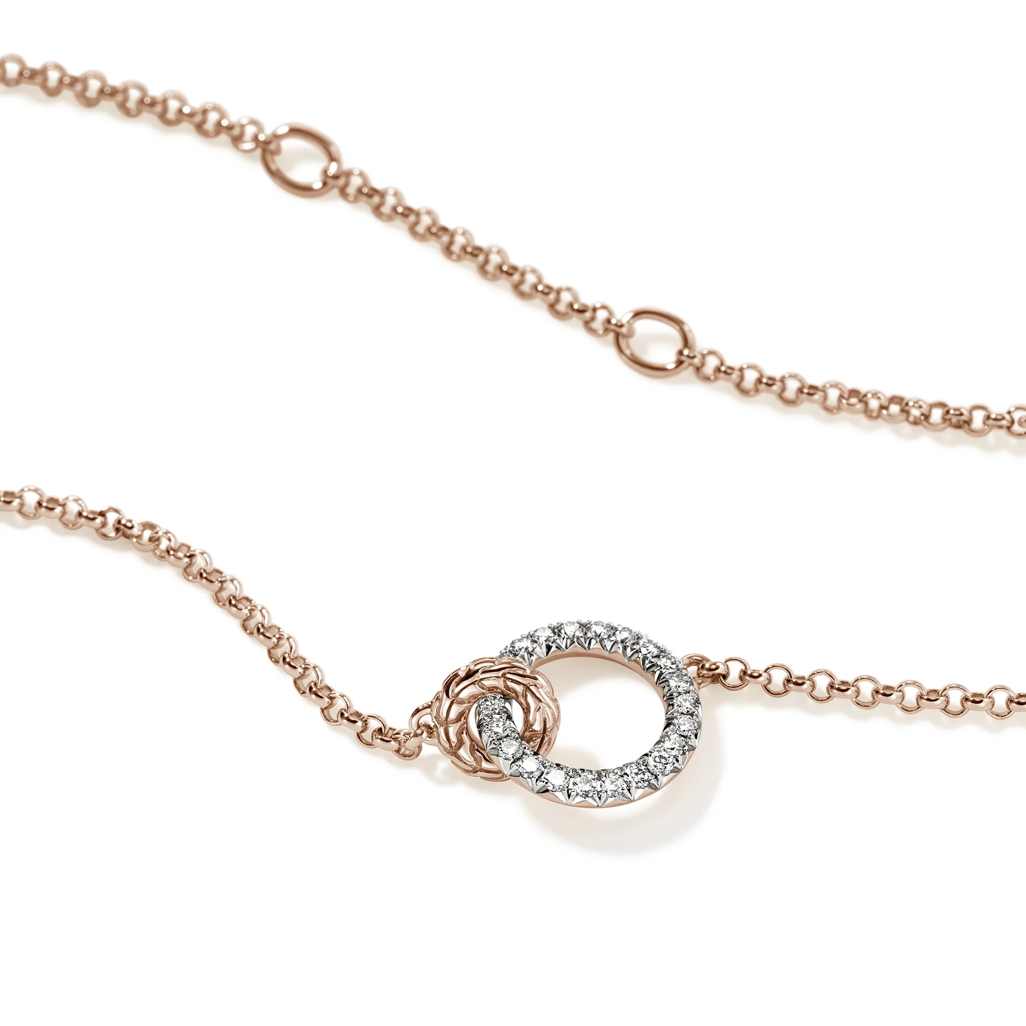 JH Essential Pavé Necklace, Rose Gold, Diamonds, 2MM|NGGX987802RDI - Image 2
