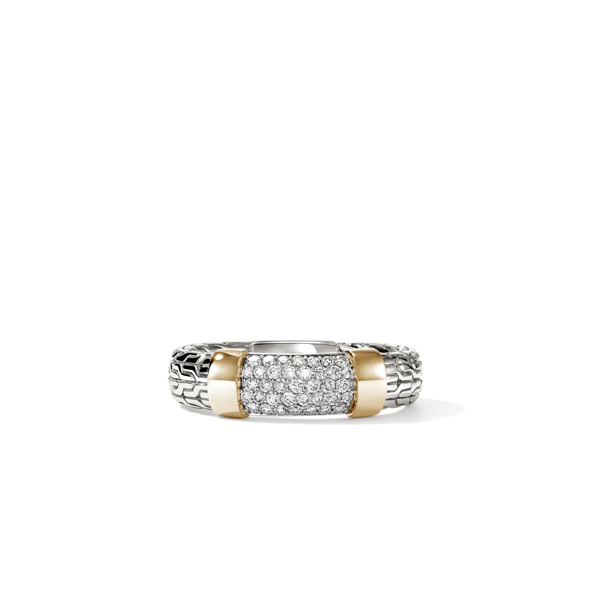 JH Essential Pave Ring, Gold, Sterling Silver, Diamonds, 5MM|RZZP988702DI