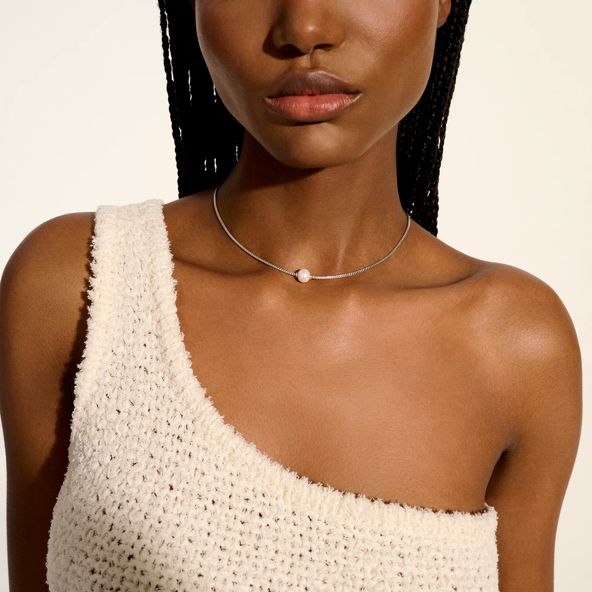 JH Essential Pearl Necklace, Sterling Silver, 1.8MM|NB987281 - Image 5
