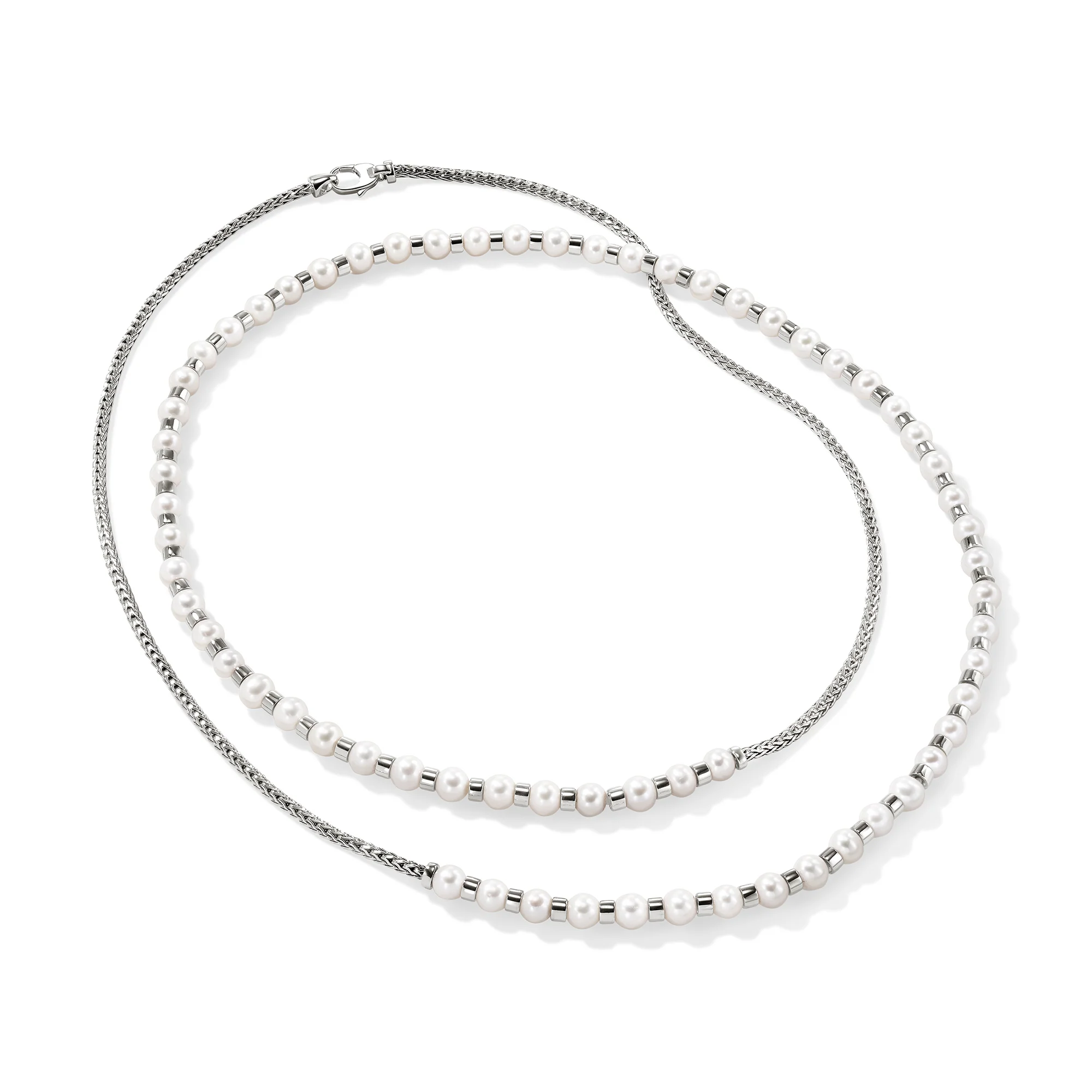 JH Essential Pearl Wrap Necklace, Sterling Silver, 2.5MM|NB9011091 - Image 3