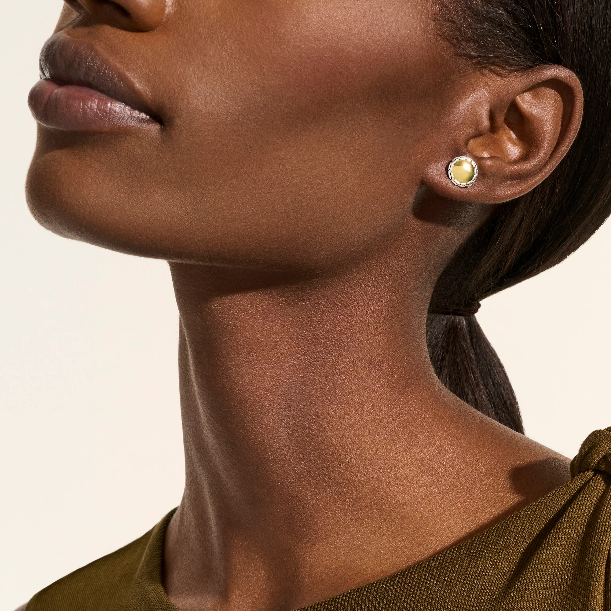 JH Essential Stud Earring, Gold, Sterling Silver, 10MM|EZZ98718 - Image 5