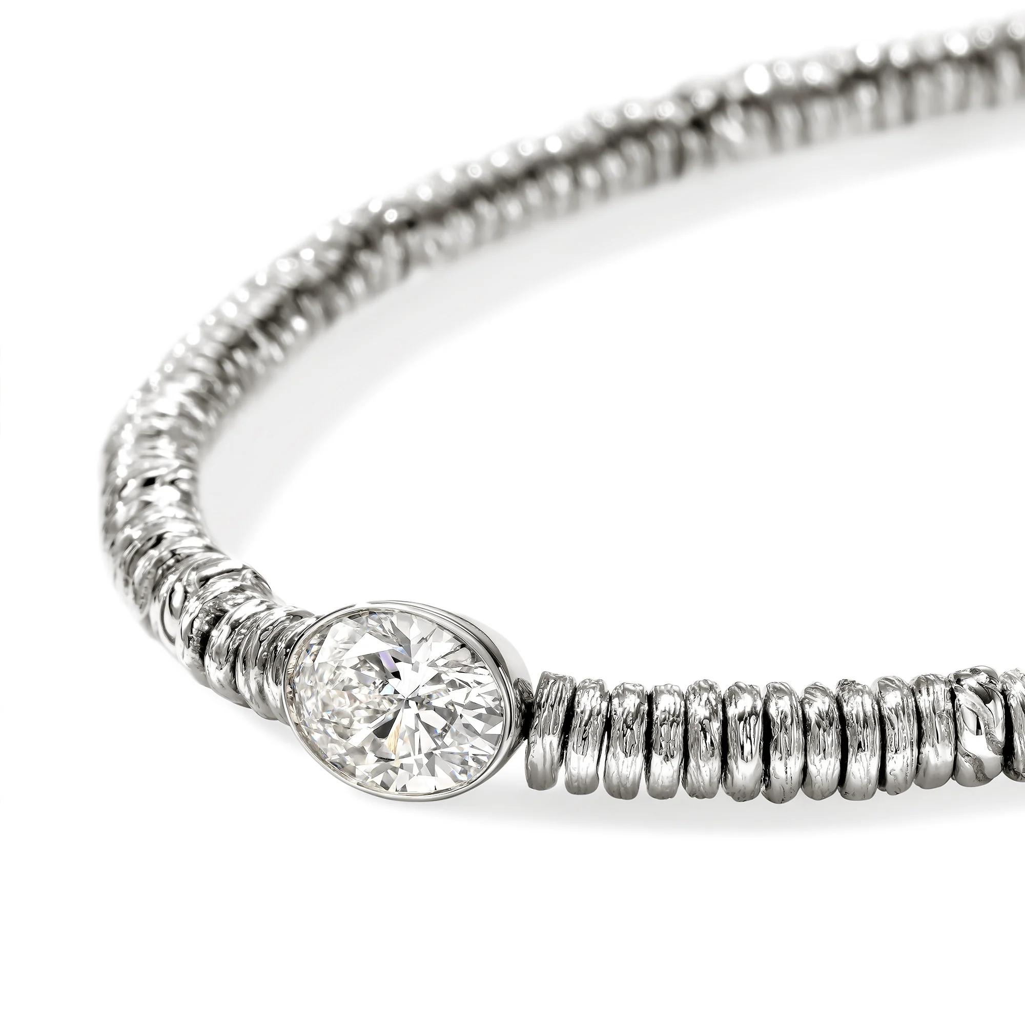 JH Lovestruck⢠Heishi Bracelet, Sterling Silver, Diamond, 1.0TCW|BUP43036LGD - Image 2