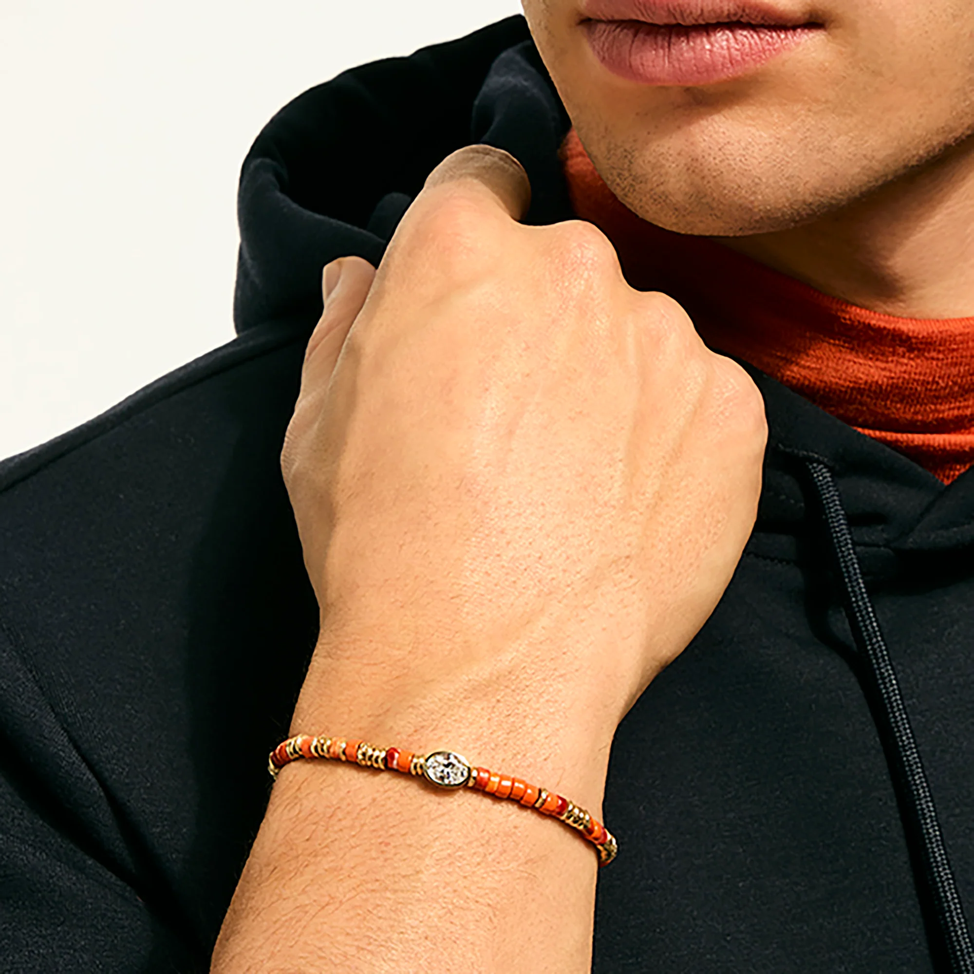 JH Lovestruck⢠Heishi Bracelet, Gold, Sterling Silver, Hardstones, Enamel, Diamond, 1.0TCW|BUZZP430363OROYSLGD - Image 6
