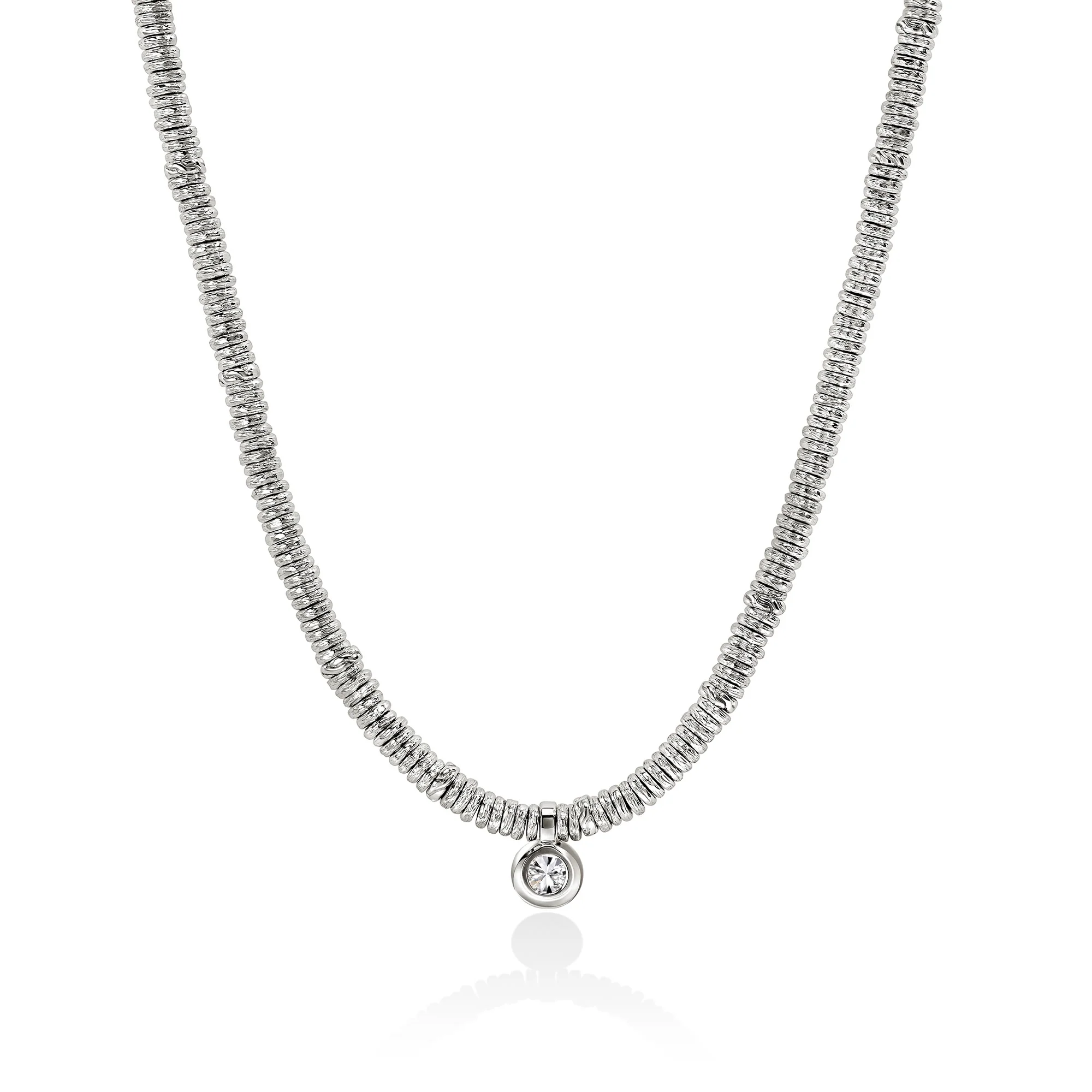 JH Lovestruck⢠Heishi Pendant Necklace, Sterling Silver, Diamond, 1.0TCW|NBP43002LGD - Image 3