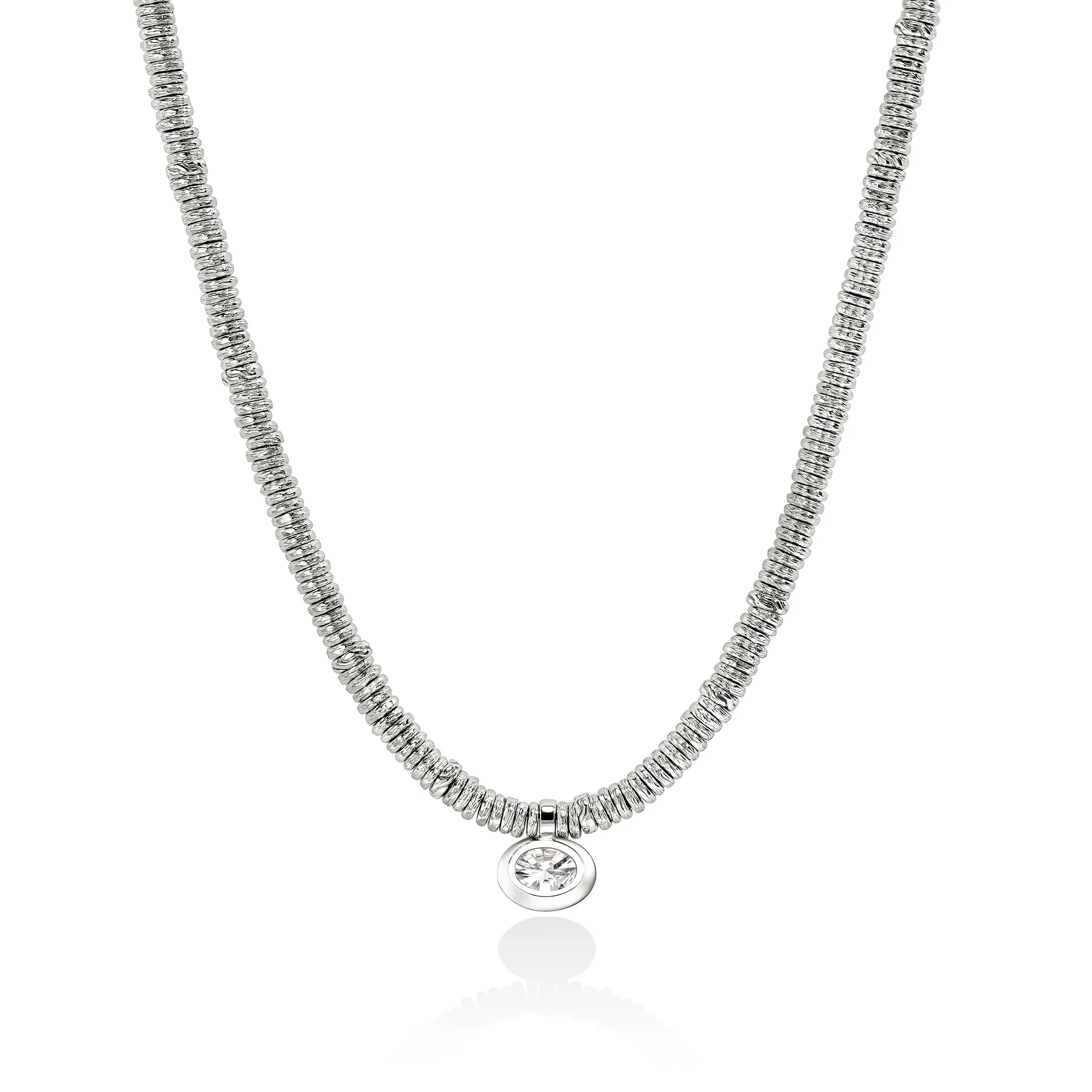 JH Lovestruck⢠Heishi Pendant Necklace, Sterling Silver, Diamond, 2.0TCW|NBP43044LGD - Image 3