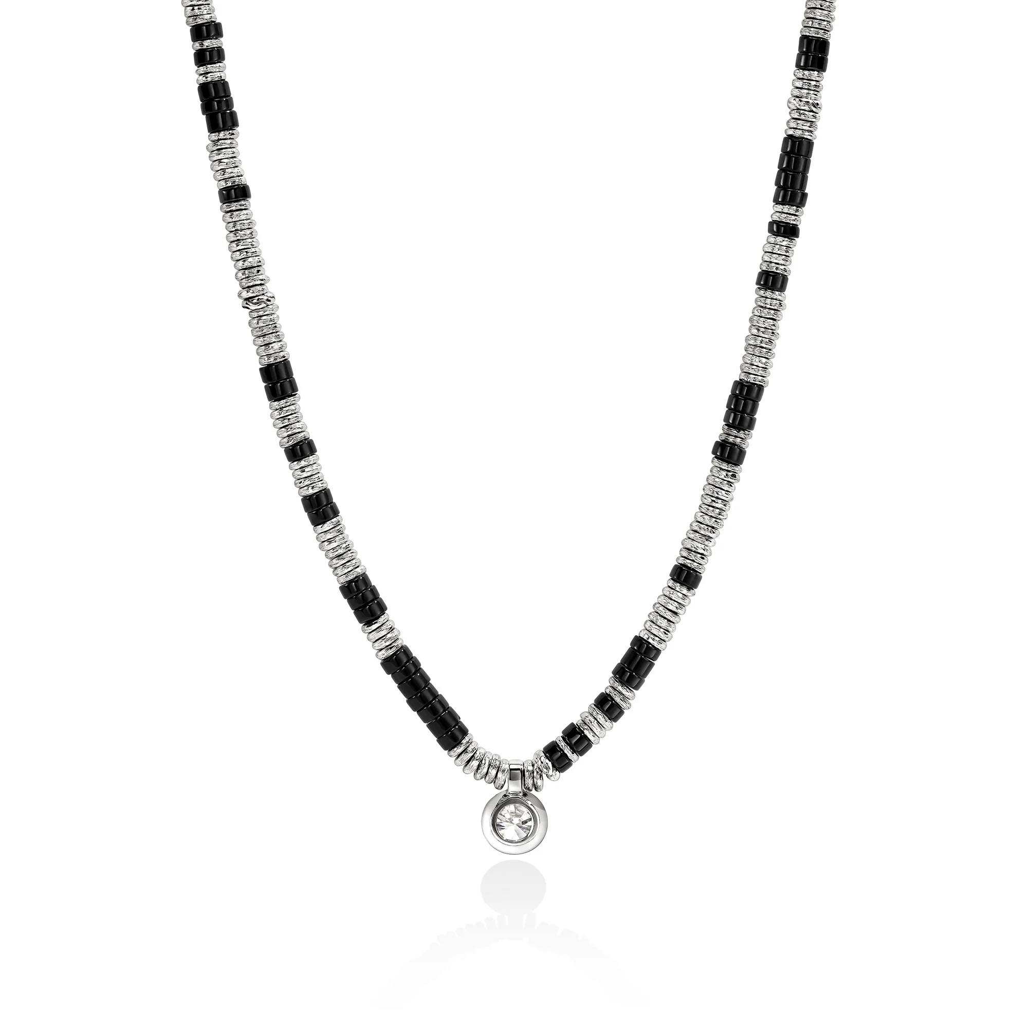 JH Lovestruck™ Heishi Pendant Necklace, Sterling Silver, Hardstones, Diamond, 1.25TCW|NBP4303931BONLGD - Image 3