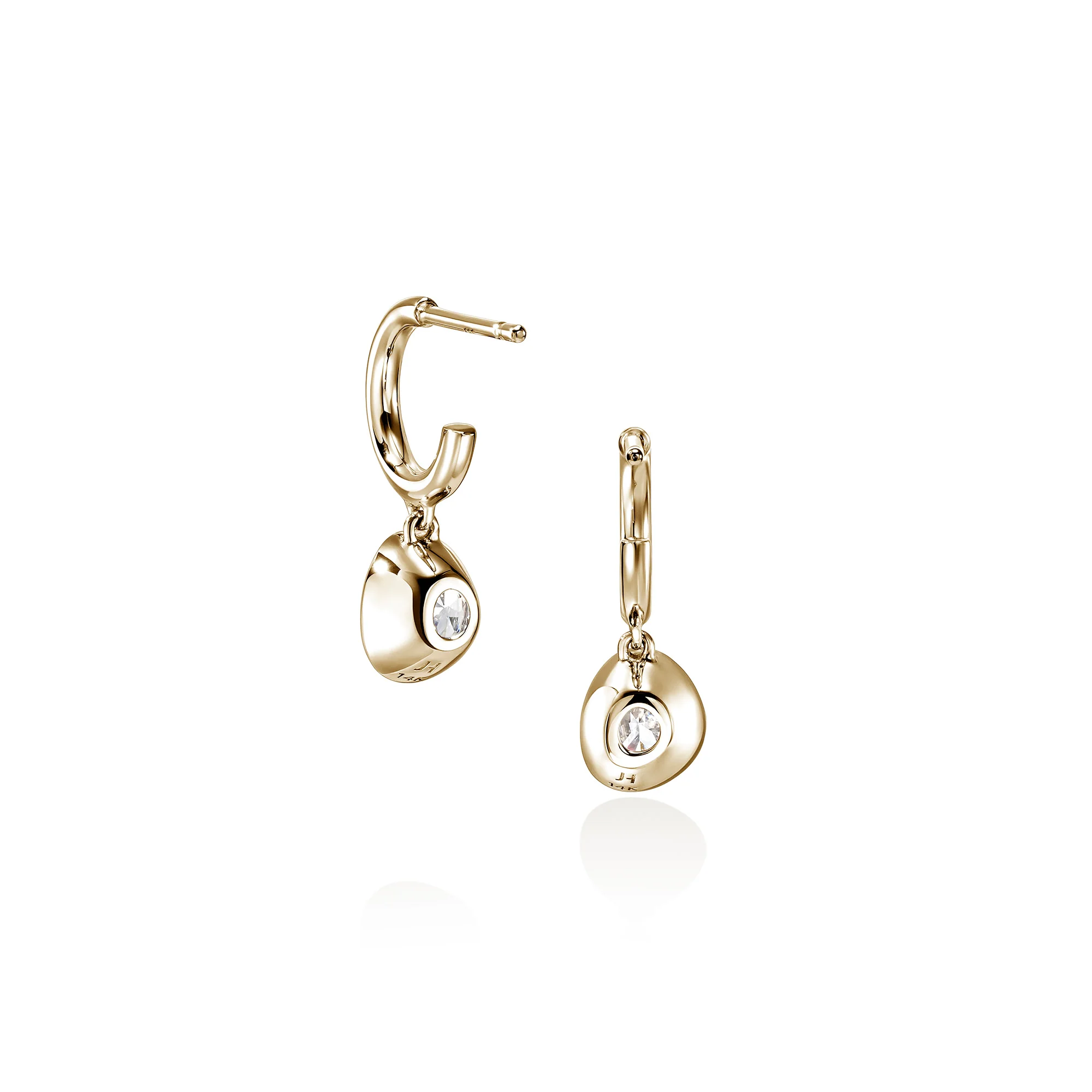 JH Lovestruck⢠Hoop Earrings, Gold, Diamonds, 1.5TCW|EGGX43006LGD - Image 3