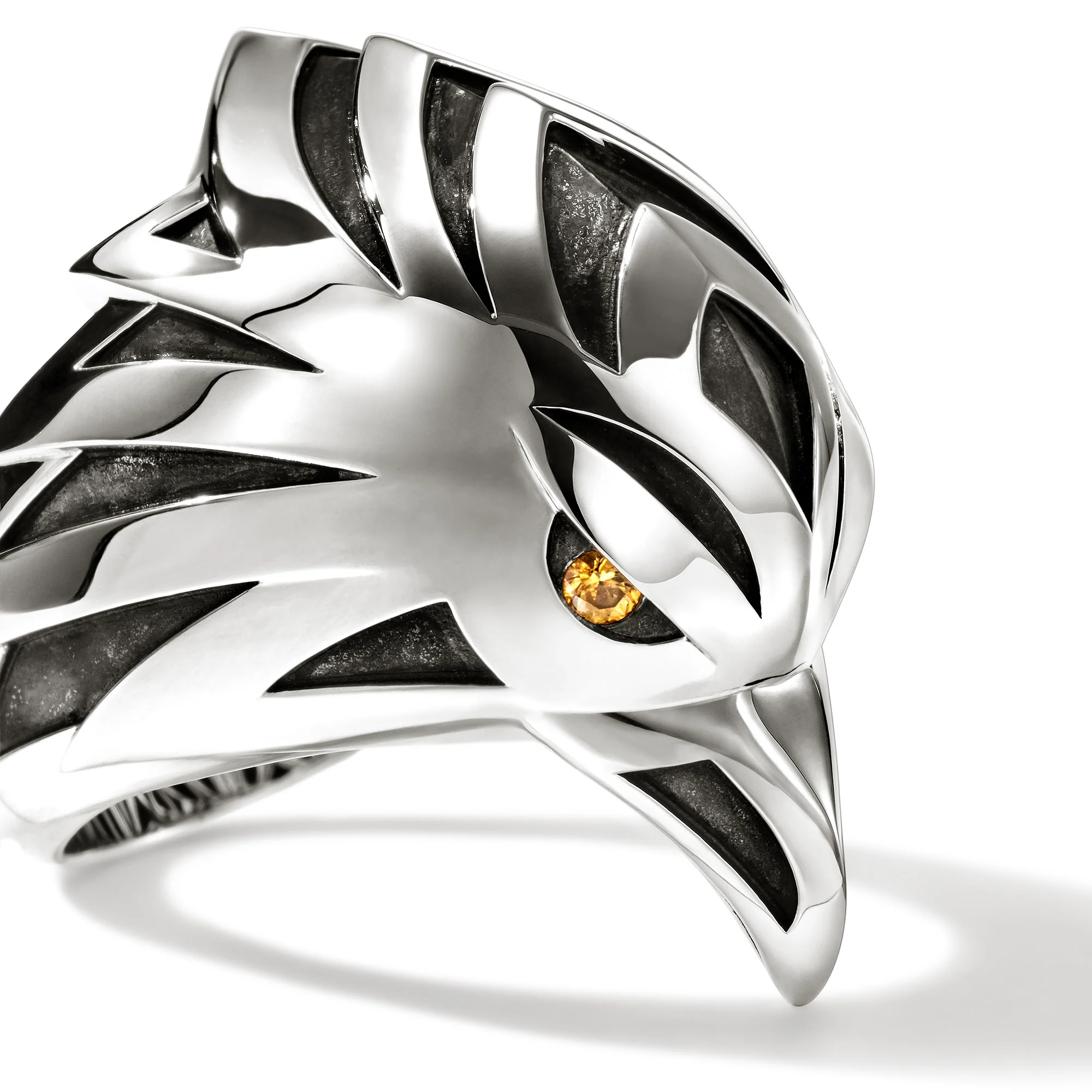 Legends Eagle Ring, Sterling Silver, Yellow Sapphire|RMS603831YS - Image 2