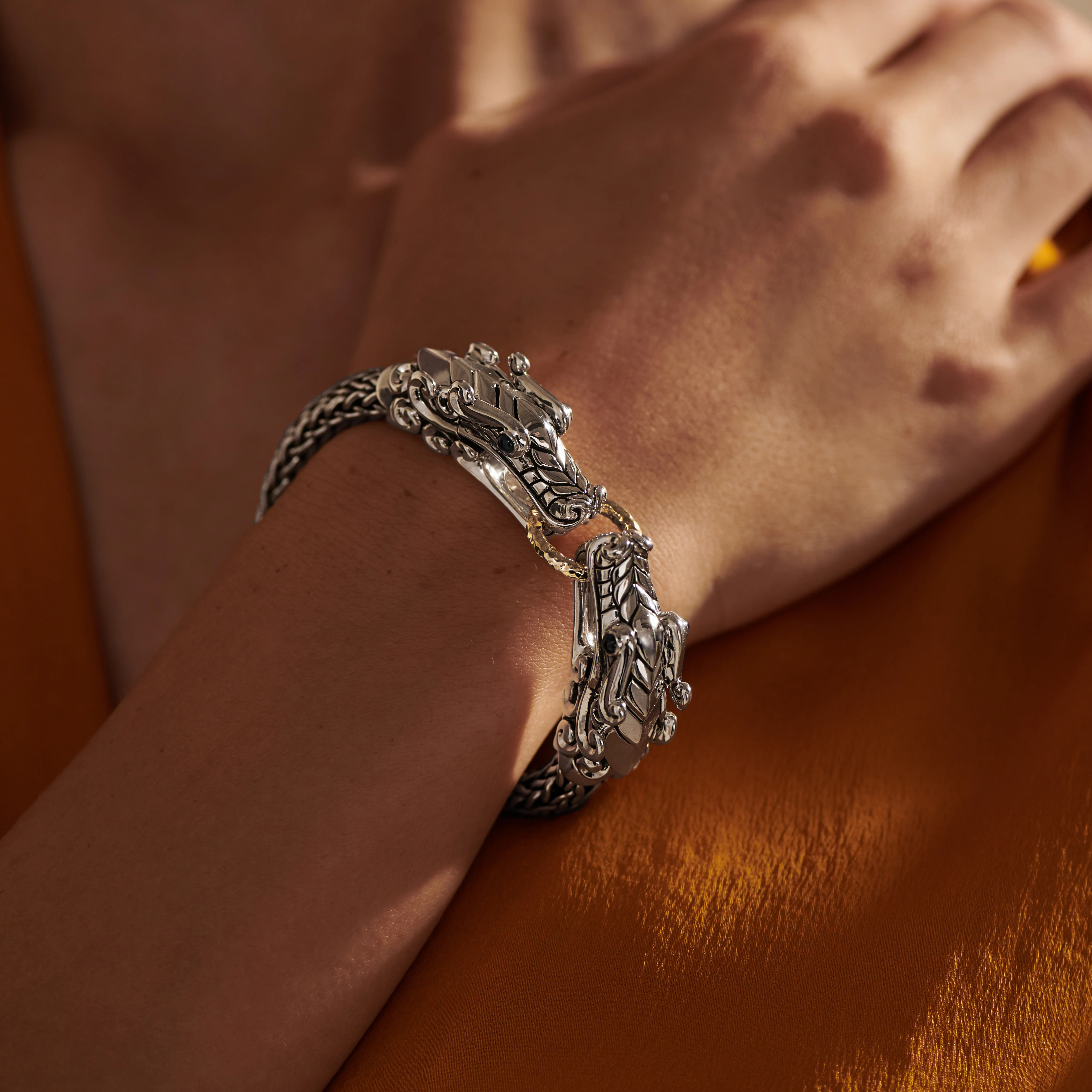 Naga Bracelet, Sterling Silver, Gold, 10.5MM|BZS60193BSP - Image 5