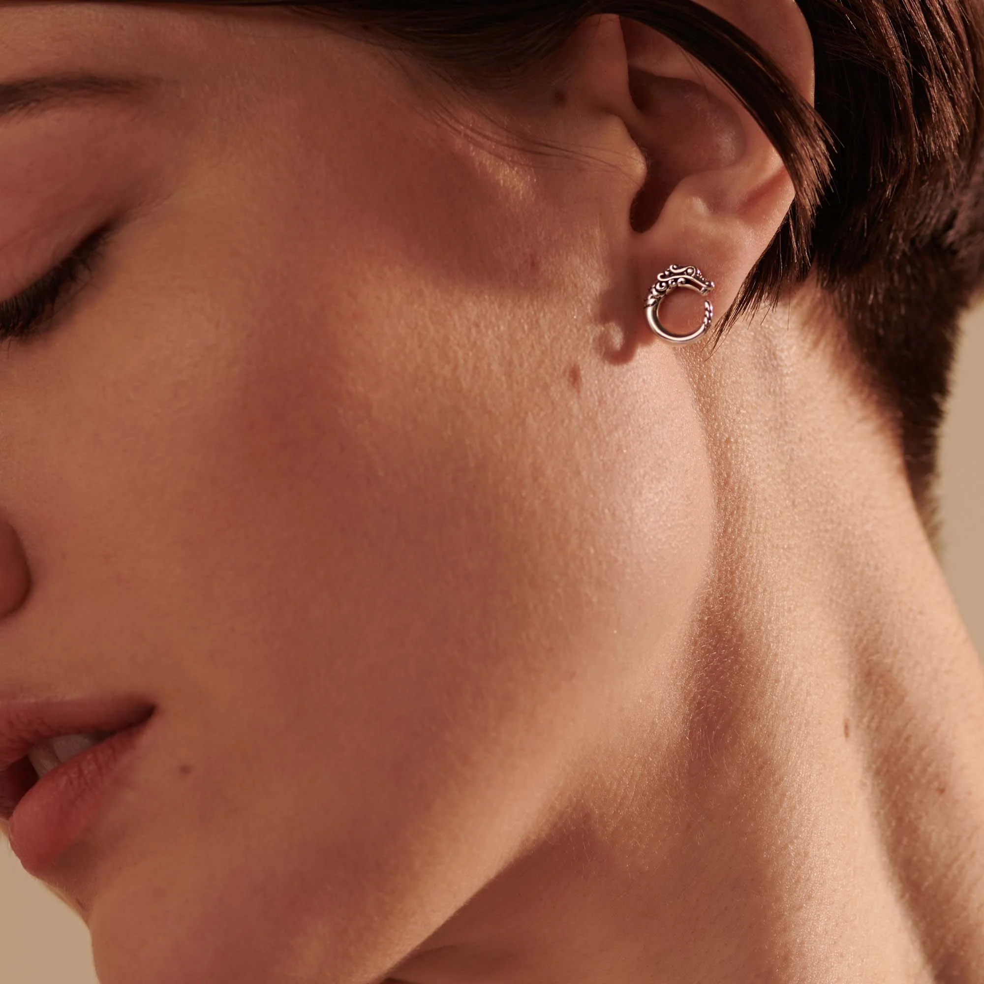 Naga Stud Earrings, Sterling Silver|EB60176 - Image 5