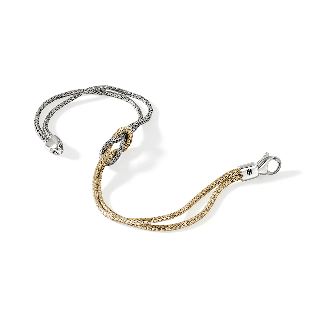 Love Knot Bracelet, Gold, Silver, 3.6MM|BUZZ900776 - Image 3