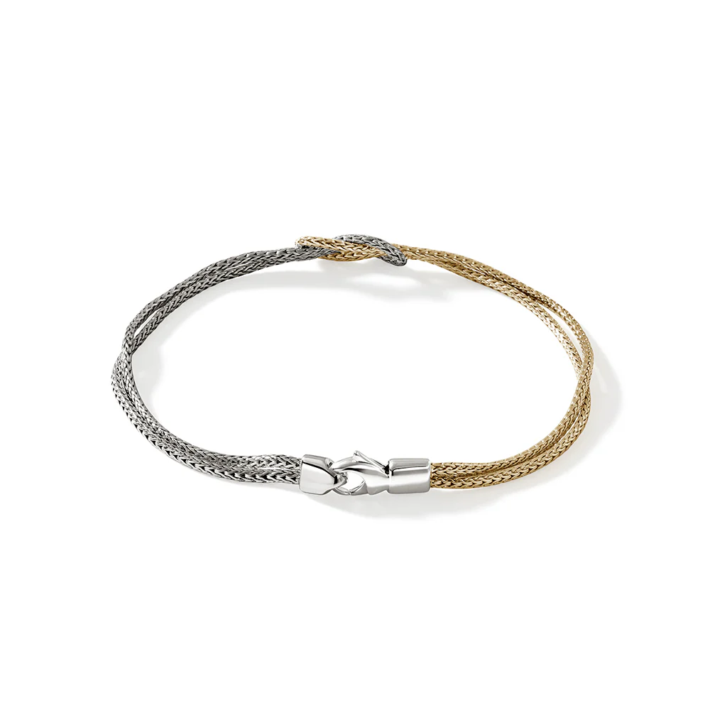 Love Knot Bracelet, Gold, Silver, 3.6MM|BUZZ900776 - Image 4