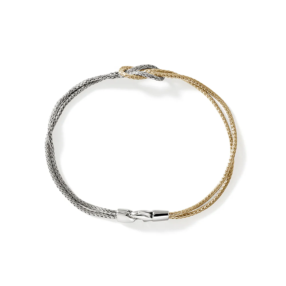 Love Knot Bracelet, Gold, Silver, 3.6MM|BUZZ900776 - Image 5