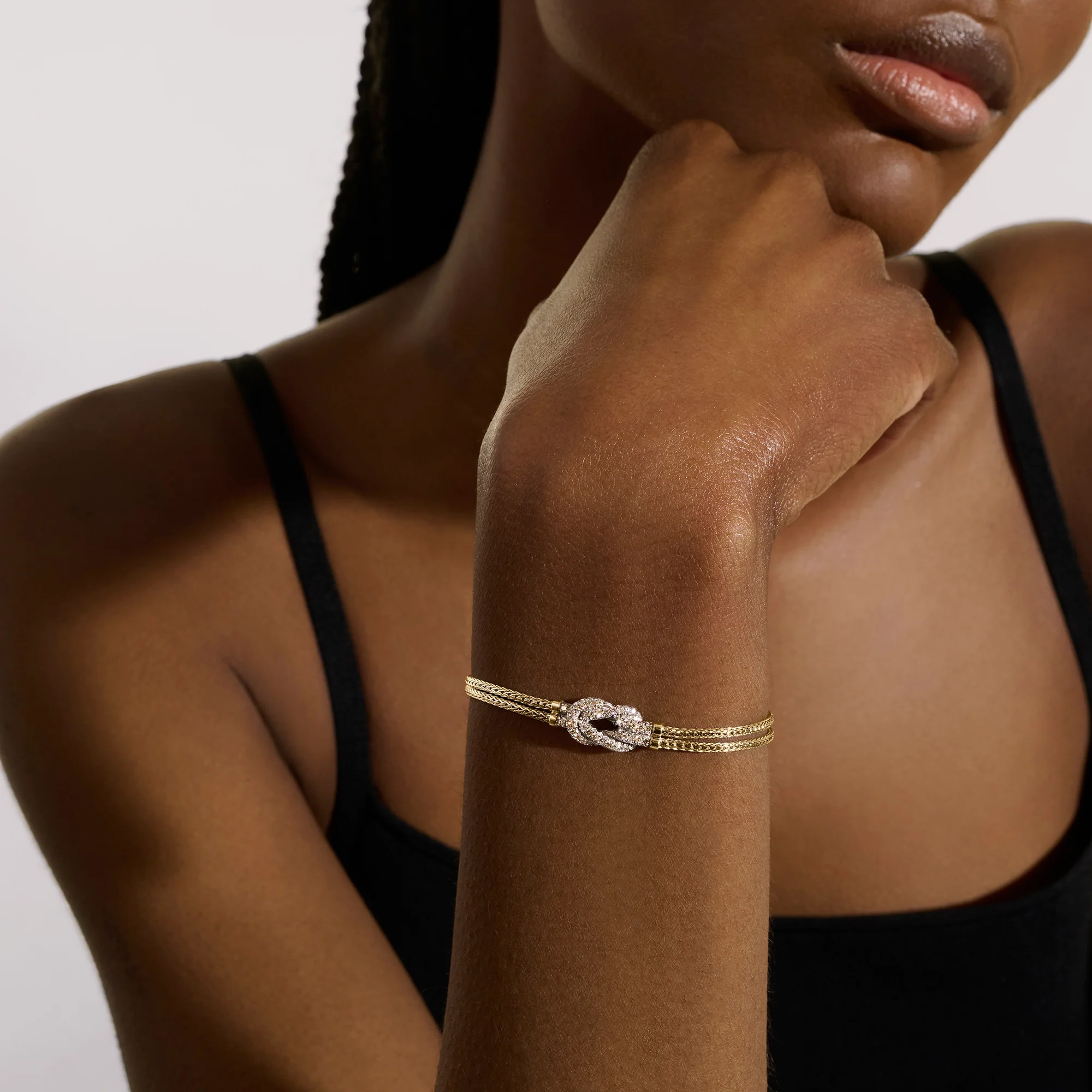 Love Knot Bracelet, Gold, Diamonds|BUGGX9007762DI - Image 5