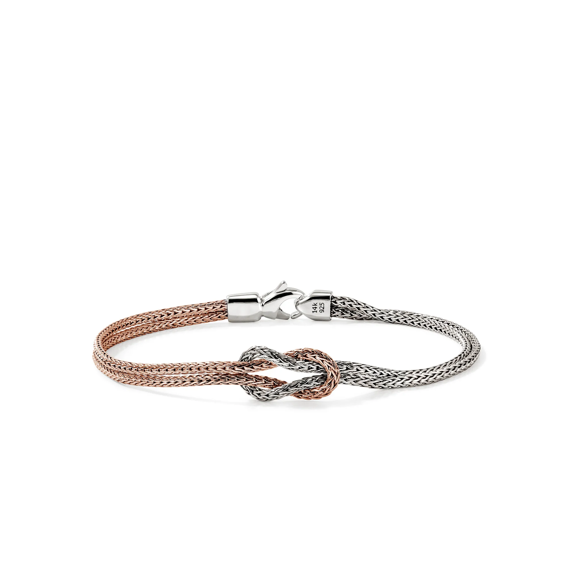 Love Knot Bracelet, Rose Gold, Sterling Silver, 3.6MM|BUZZ900776R