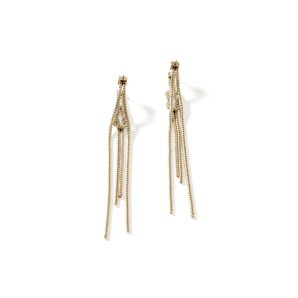 Love Knot Drop Earrings, Gold|EGG901063 - Image 4