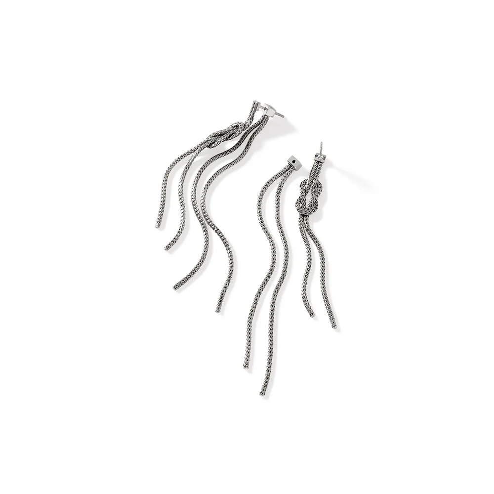 Love Knot Drop Earrings, Sterling Silver|EB901063 - Image 3