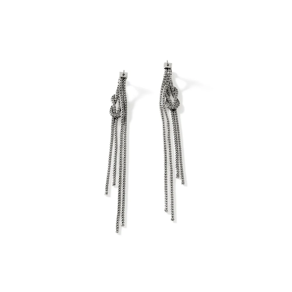 Love Knot Drop Earrings, Sterling Silver|EB901063 - Image 4