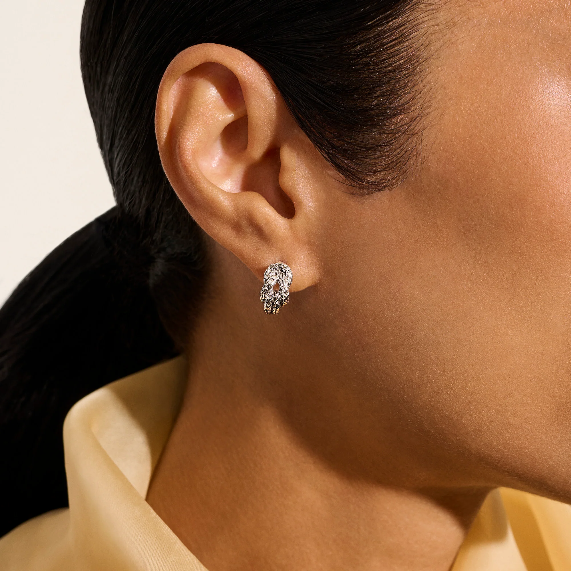 Love Knot Hoop Earring, Sterling Silver, 13MM|EB98782 - Image 5