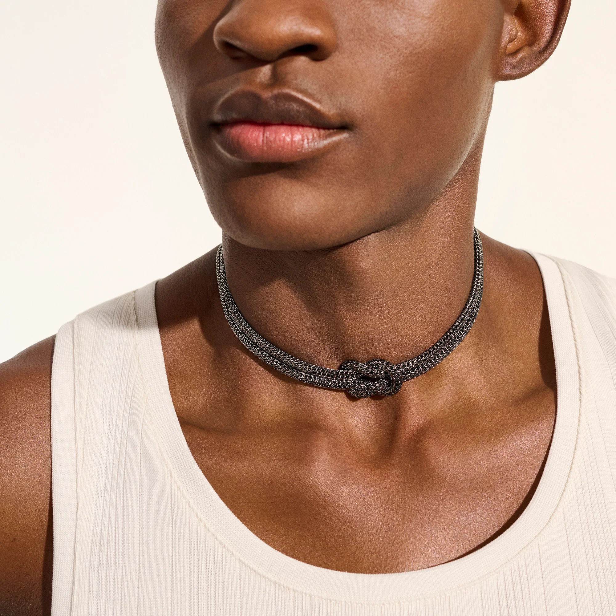 Love Knot Necklace, Dark Silver, 10MM|NB98778BRD - Image 5
