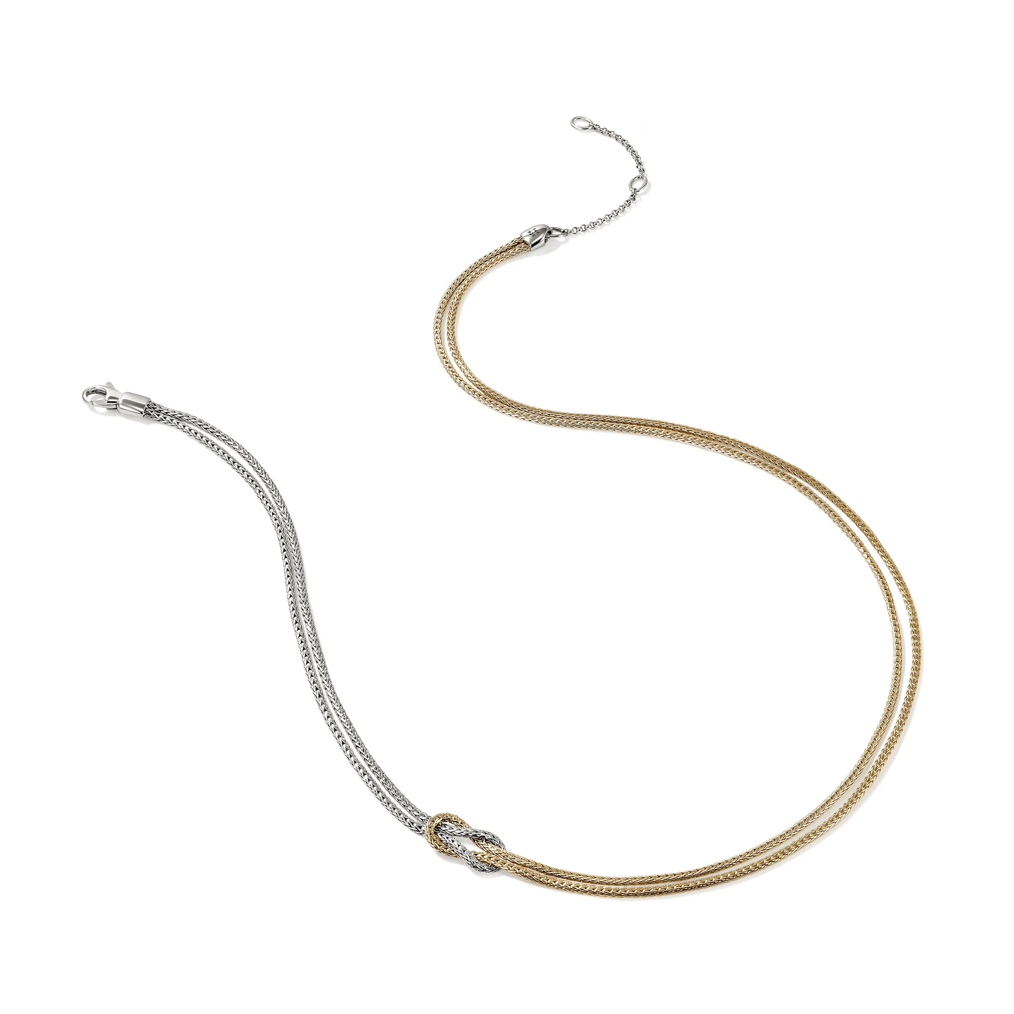 Love Knot Necklace, Gold, Sterling Silver, 3.6MM|NZZ98756 - Image 3