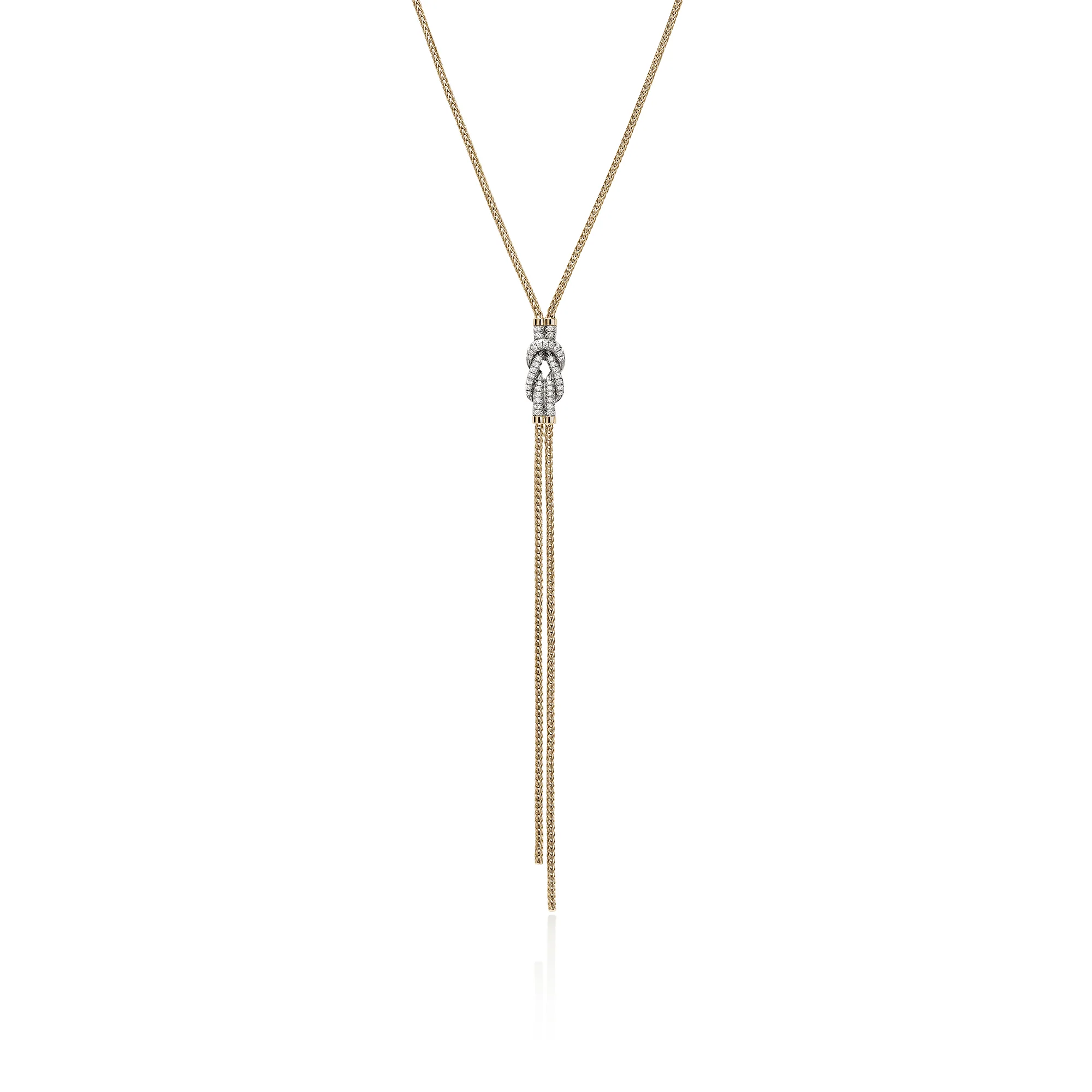 Love Knot Y Necklace, Gold, Diamonds|NGGX987832DI
