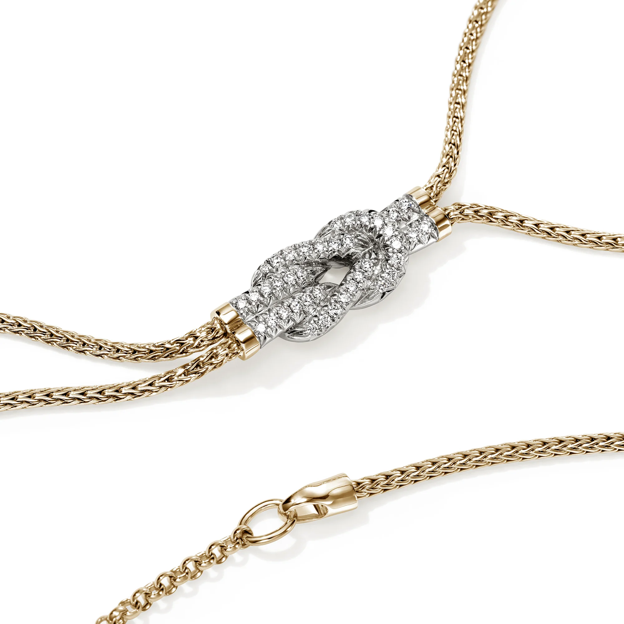 Love Knot Y Necklace, Gold, Diamonds|NGGX987832DI - Image 2