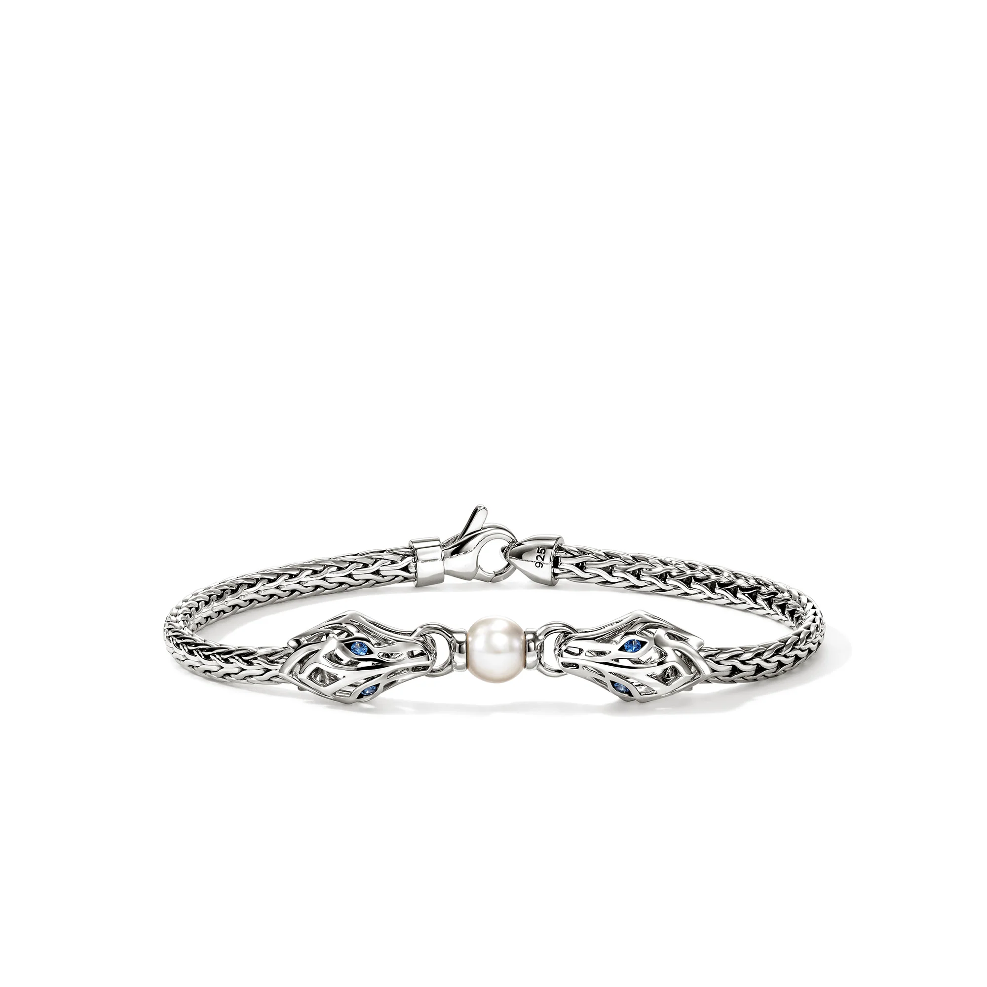 Naga Bracelet, Sterling Silver, Pearl, Blue Sapphire, 3.5MM|BUS603941BSP