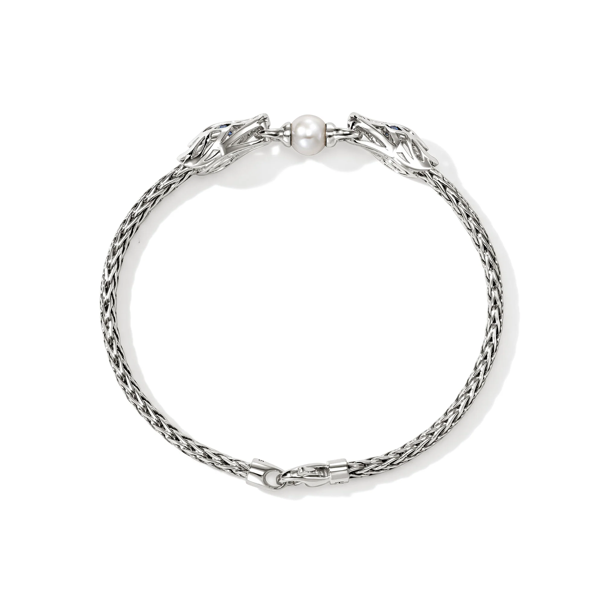Naga Bracelet, Sterling Silver, Pearl, Blue Sapphire, 3.5MM|BUS603941BSP - Image 3