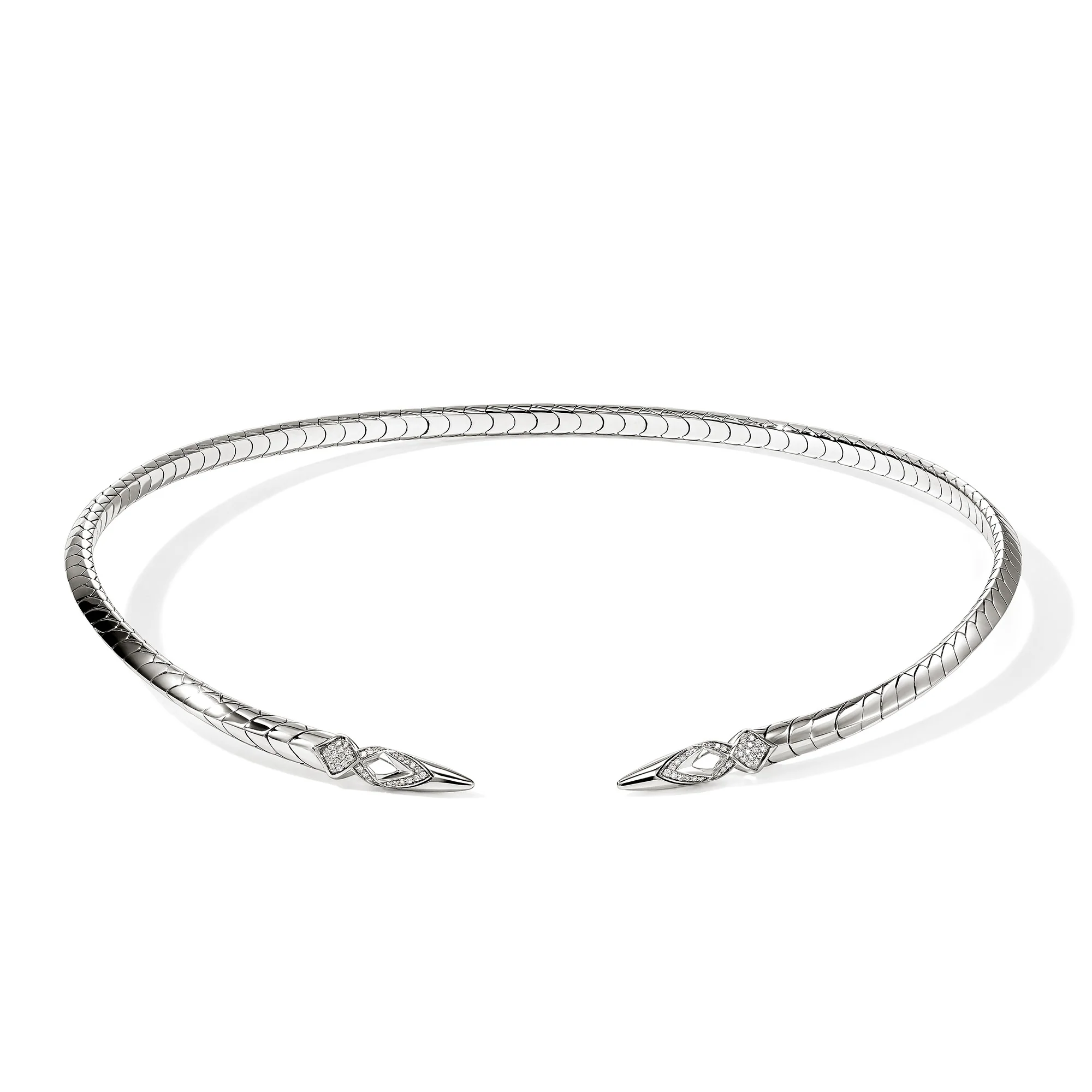 Naga Flex Collar, Sterling Silver,  Diamonds, 5MM|NBP603932DI