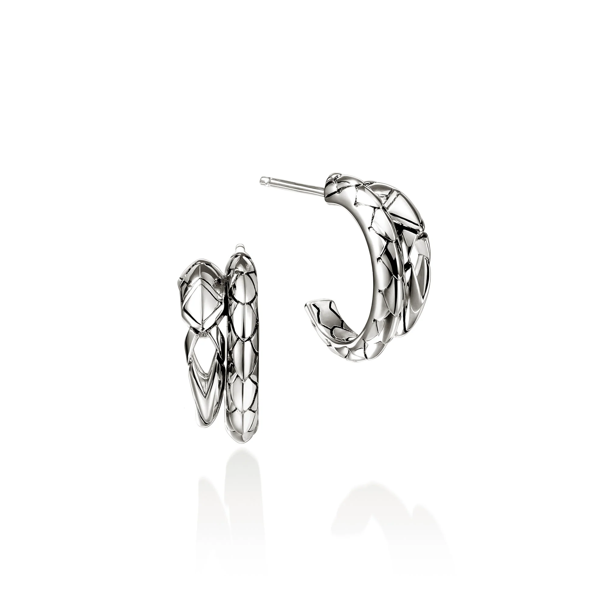 Naga Hoop Earrings, Sterling Silver|EB60413