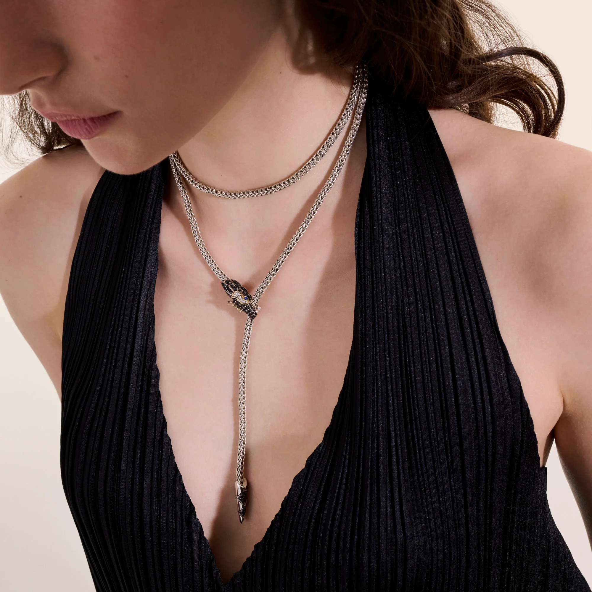 Naga Lariat, Gold, Silver, Diamonds|NZS603274BLSBSPDI - Image 6