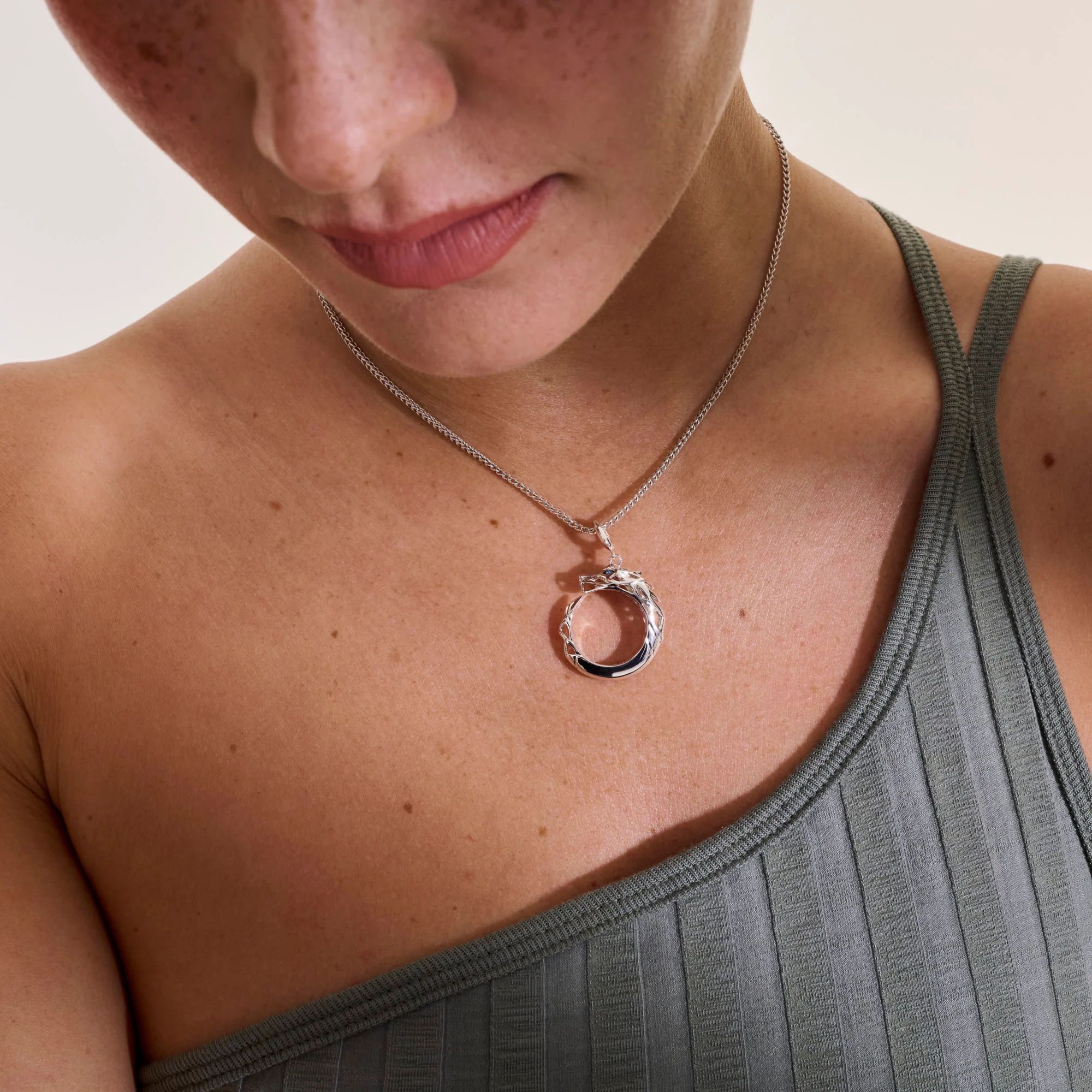 Naga Pendant Necklace, Sterling Silver|NBS603541BSP - Image 4