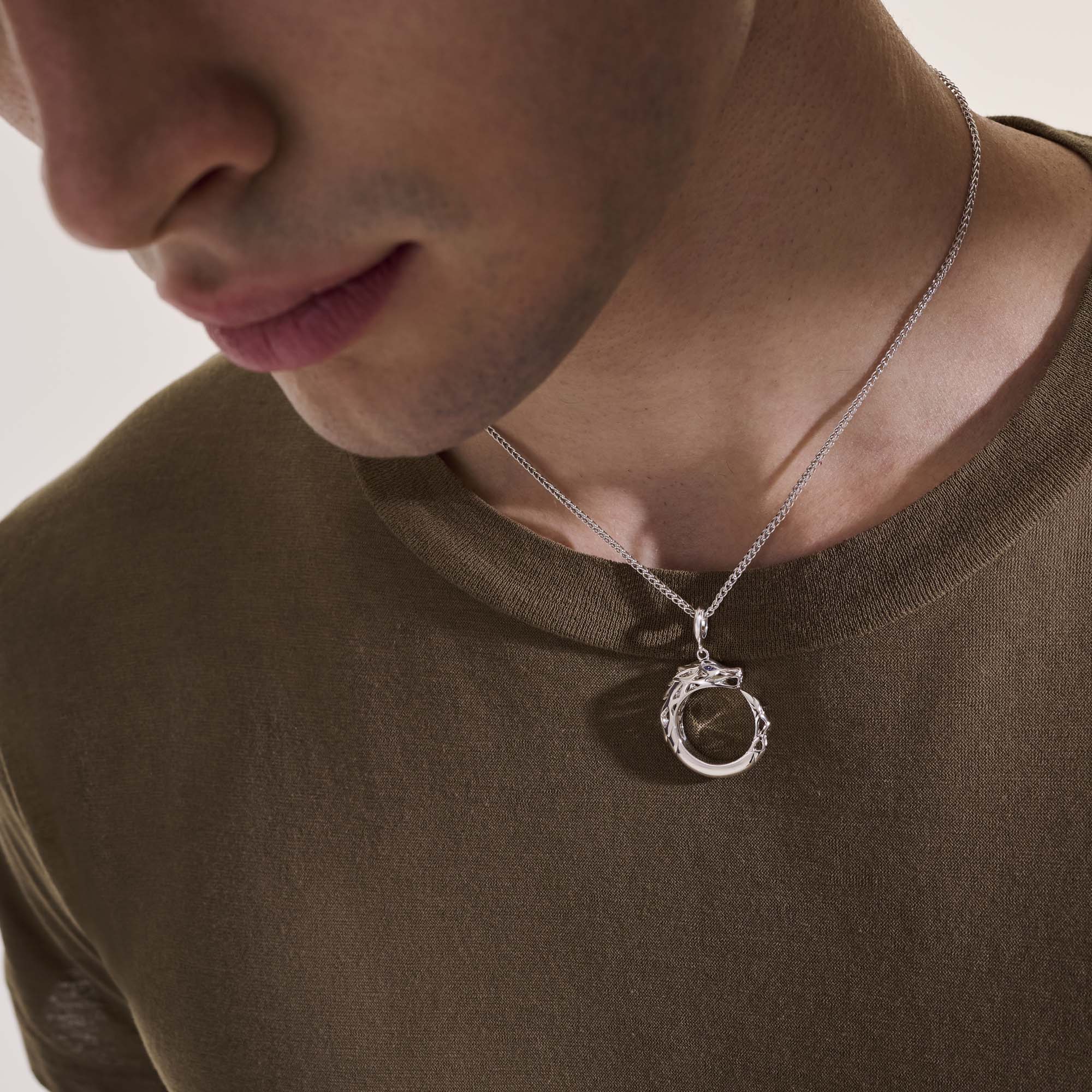 Naga Pendant Necklace, Sterling Silver|NBS603541BSP - Image 5