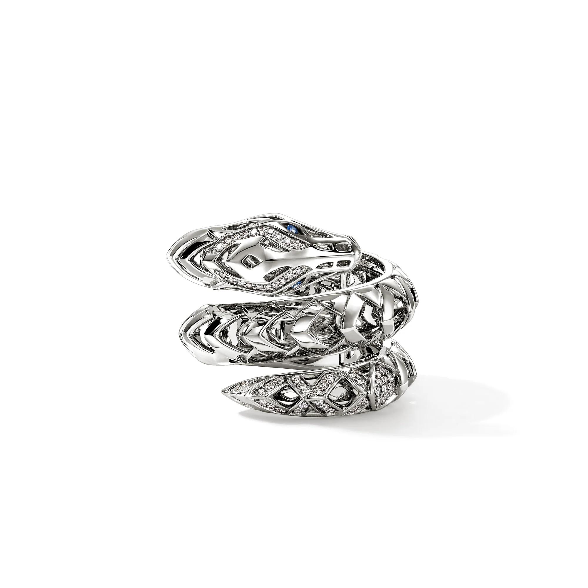 Naga Ring, Sterling Silver, Blue Sapphires|RBP603762BSPDI