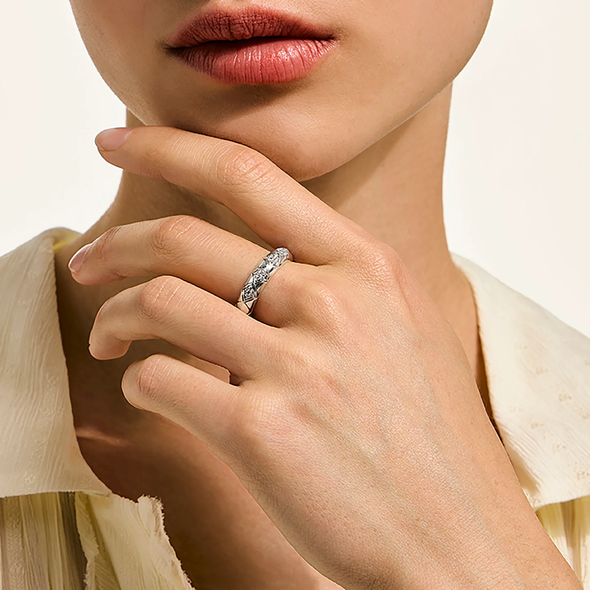 Naga Ring, Sterling Silver, Diamonds, 4.5MM|RBP604072DI - Image 5