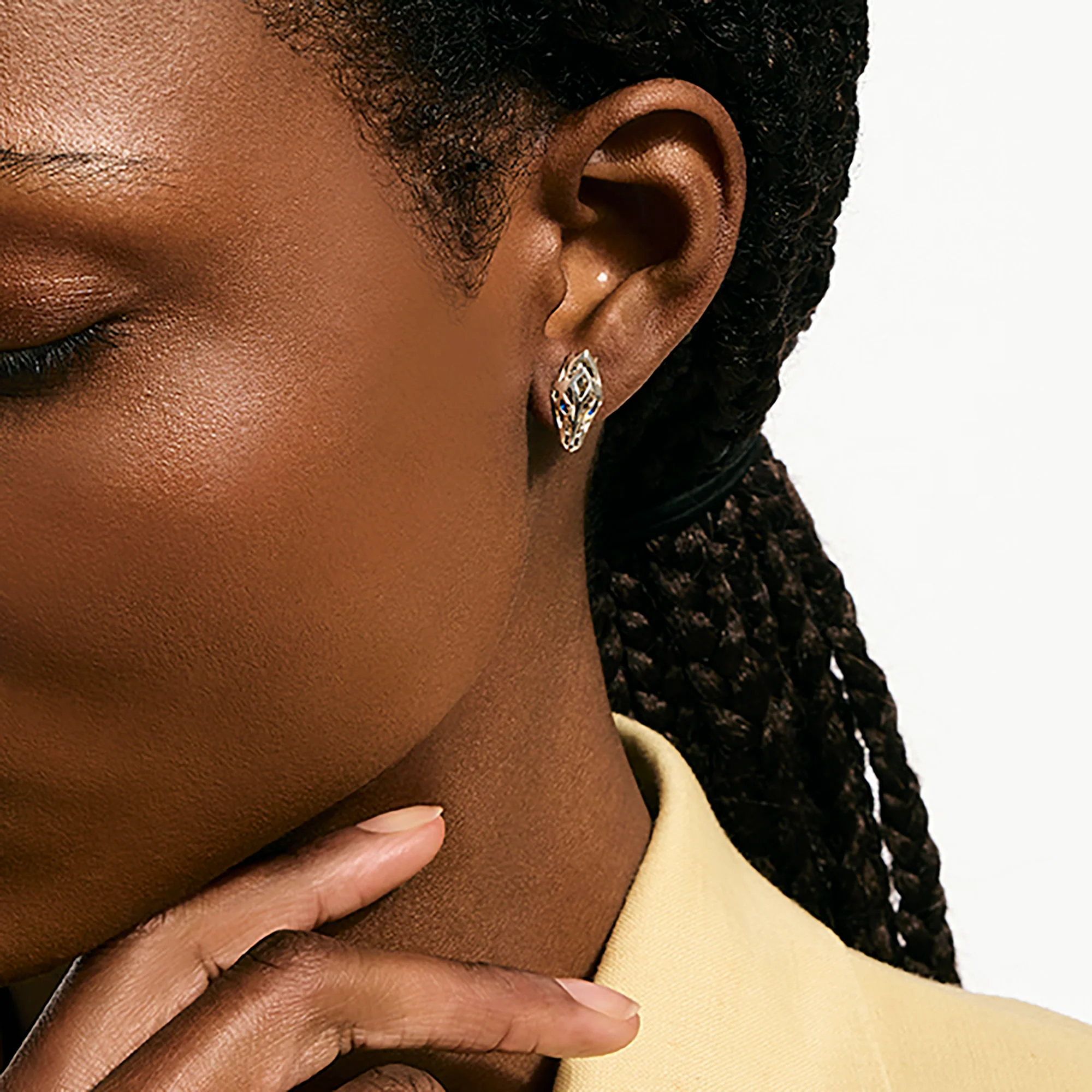 Naga Stud Earrings, Sterling Silver, Blue Sapphires|EBS603721BSP - Image 4