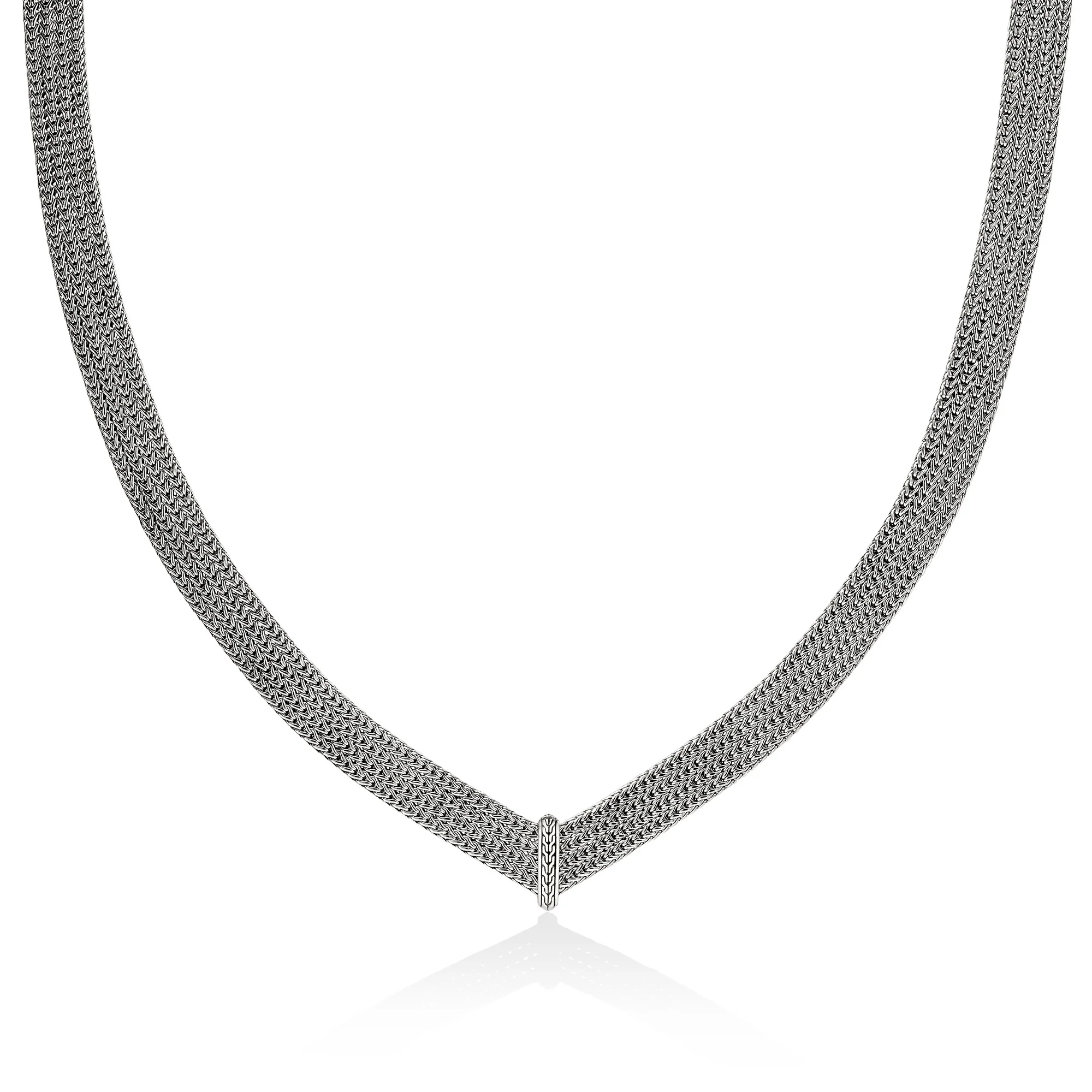 Icon Link Necklace, Sterling Silver, Diamonds, 12MM|NBP9009882DI - Image 3