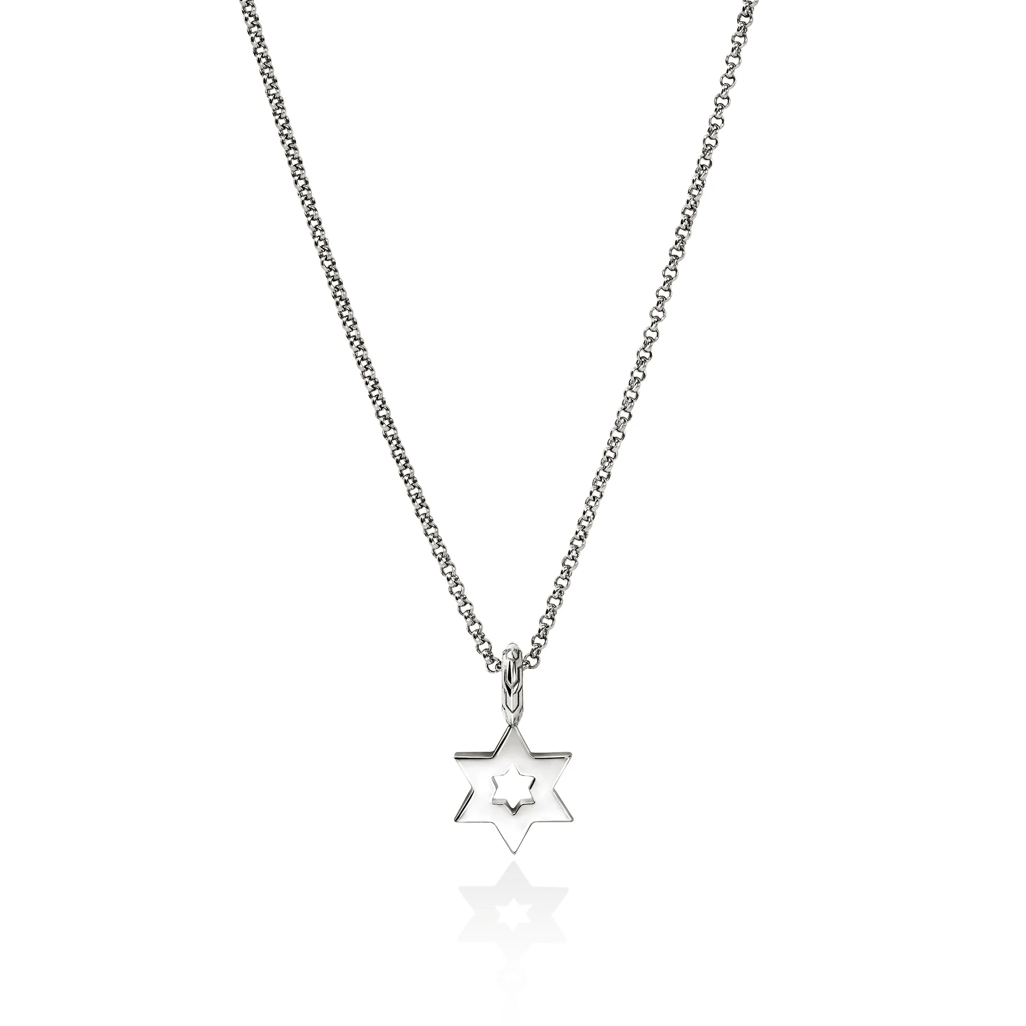 JH Essential Star of David Necklace, Sterling Silver, Diamonds|NBP9894002DI - Image 3