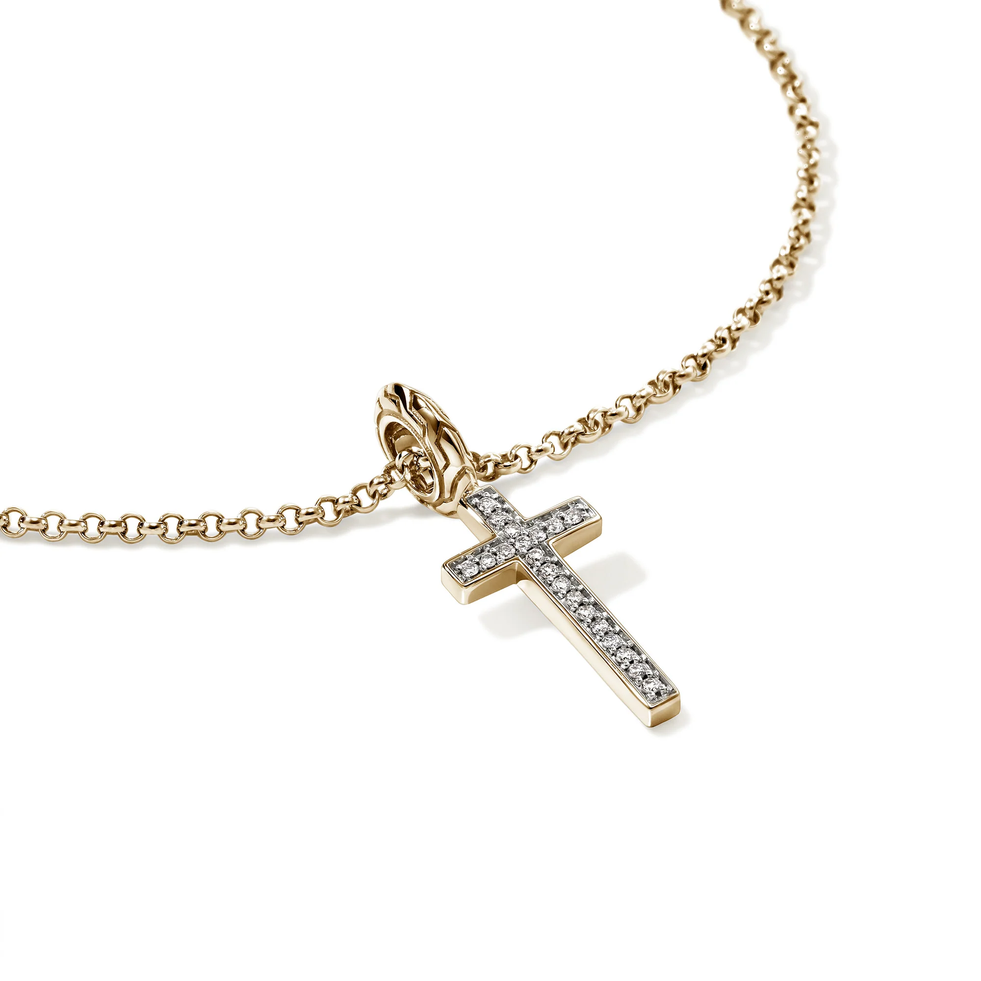 JH Essential Cross Necklace, Gold, Diamonds|NGGX9893882DI - Image 2
